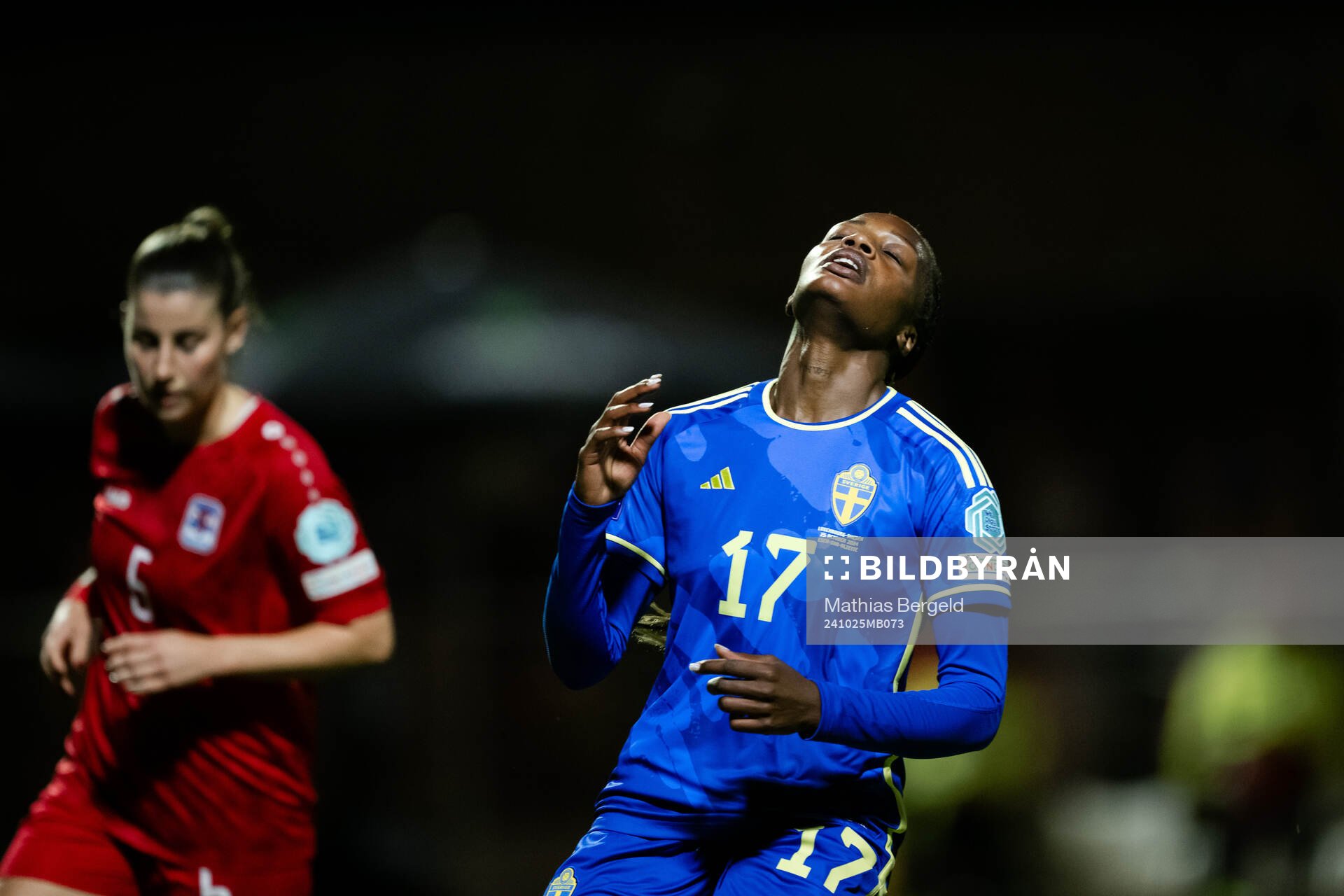 Evelyn Ijeh of Sweden looks dejected