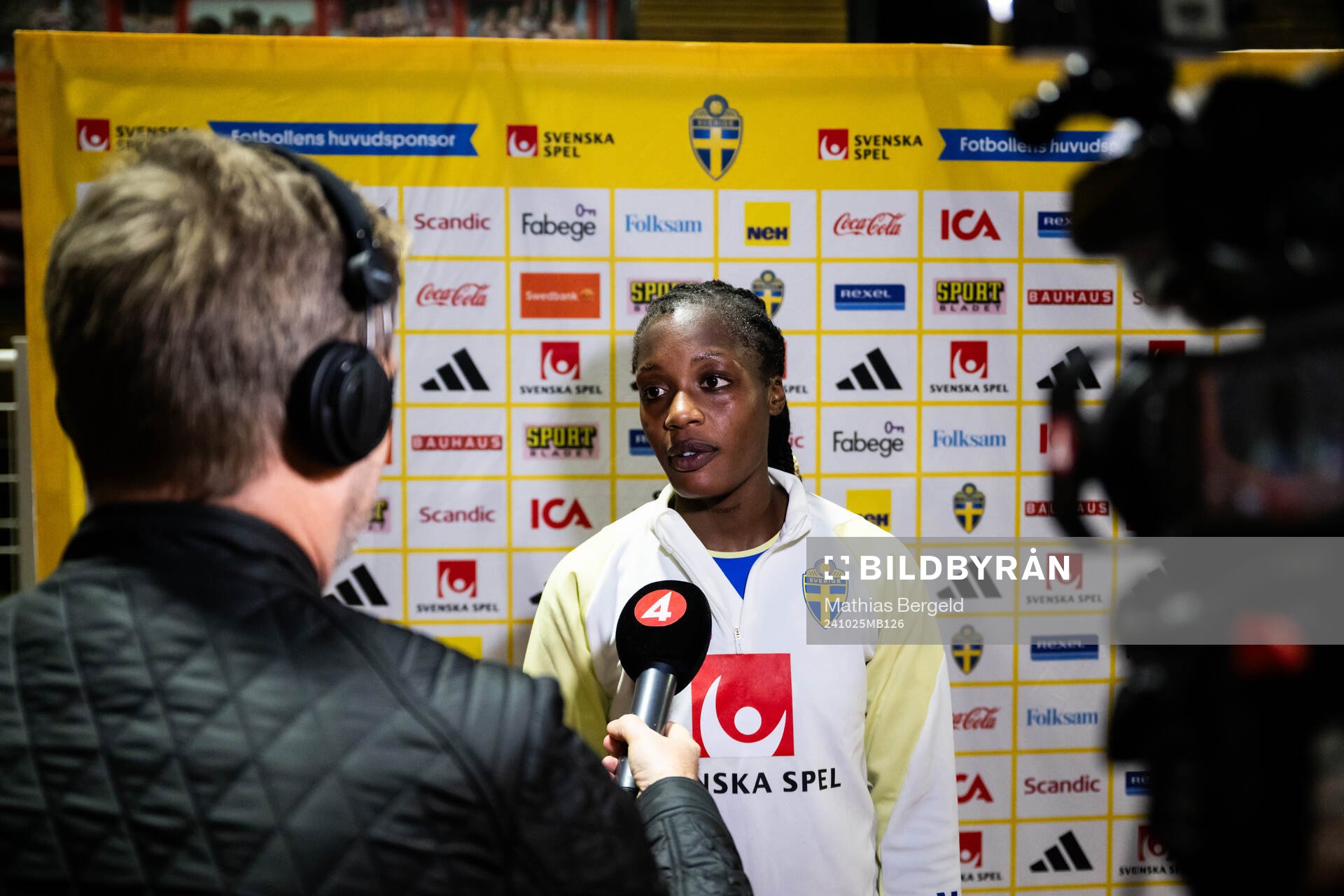 Evelyn Ijeh of Sweden is interviewed