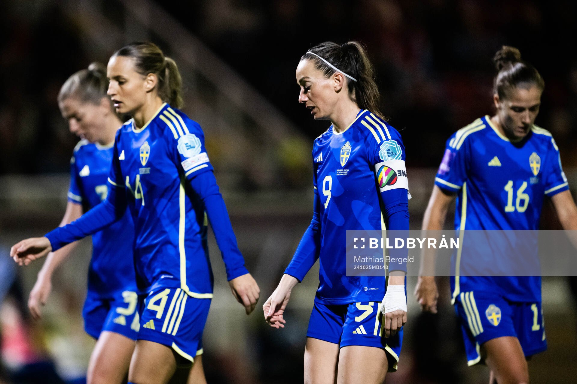 Nathalie Björn, Kosovare Asllani and Filippa Angeldahl of