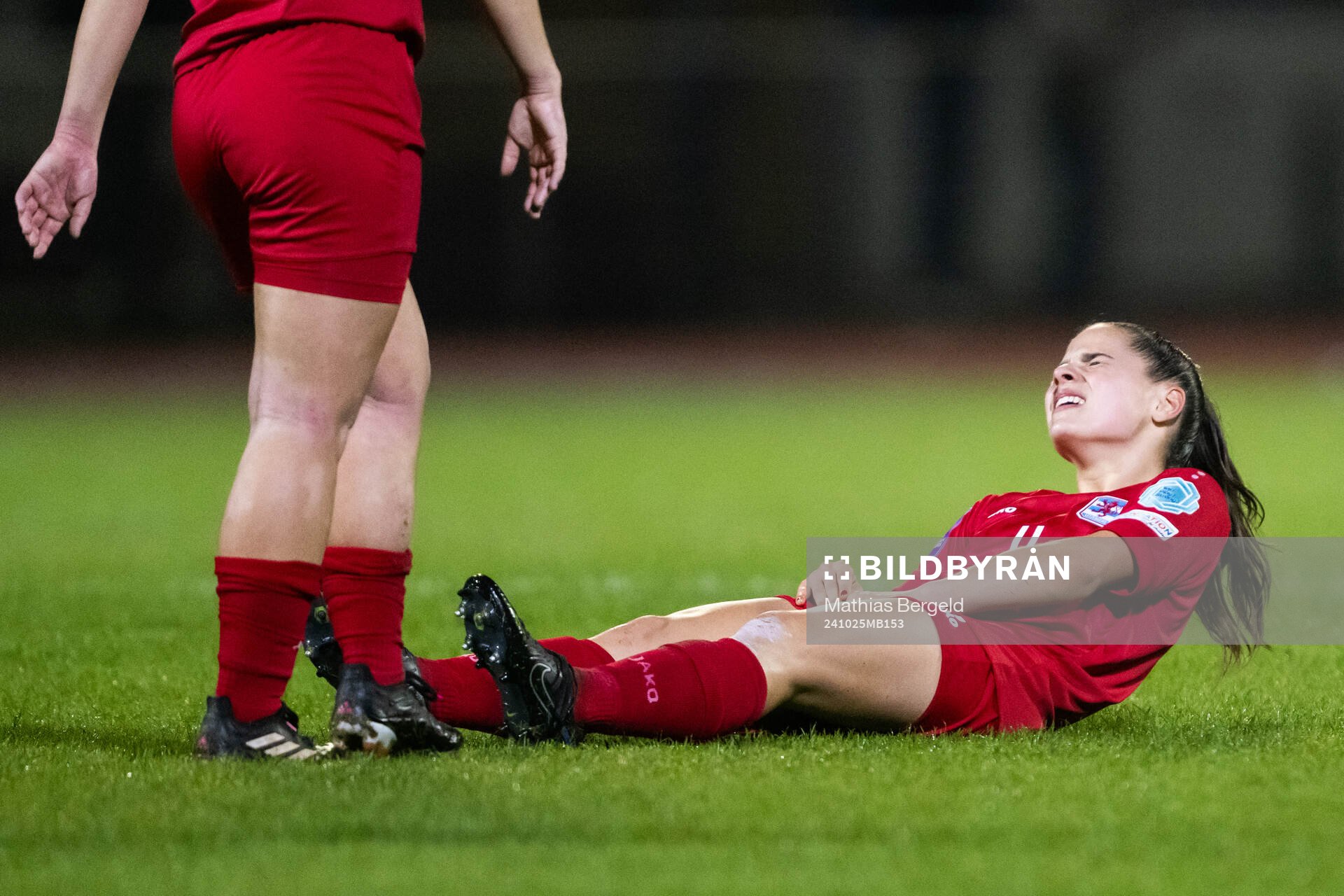 Charlotte Schmit of Luxembourg in pain