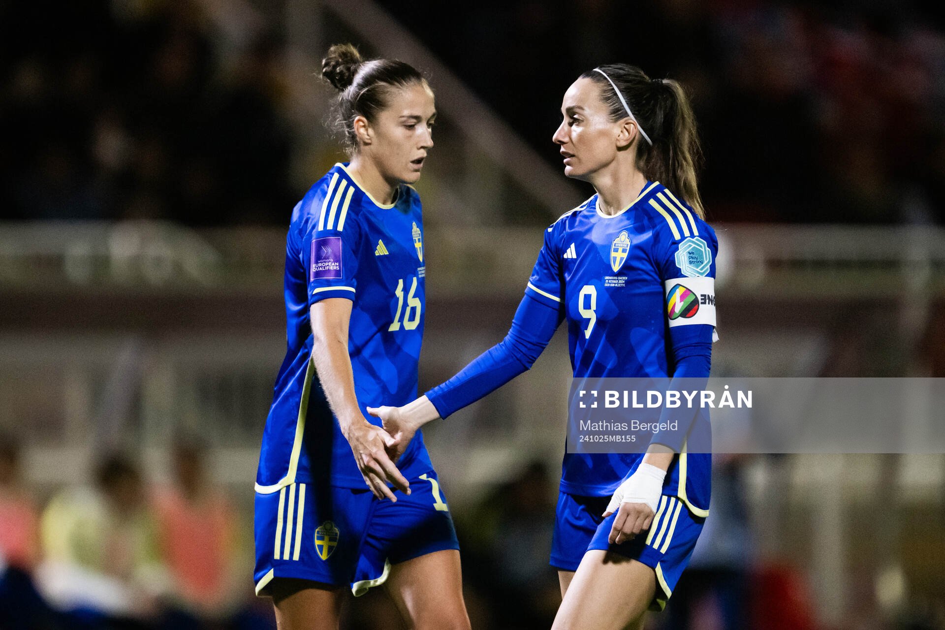 Filippa Angeldahl and Kosovare Asllani of Sweden