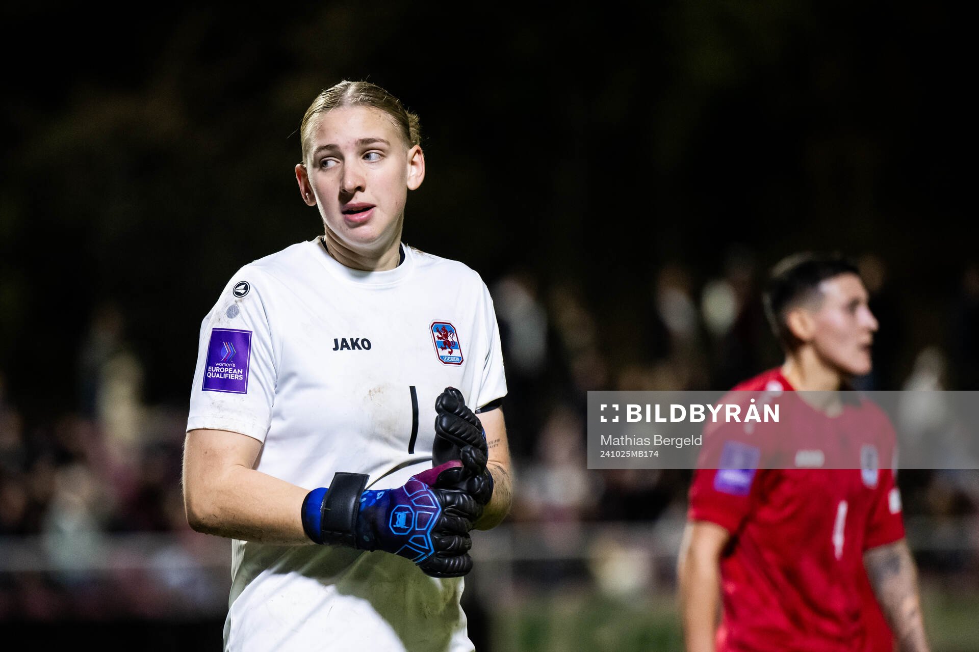 Goalkeeper Lucie Schlime of Luxembourg