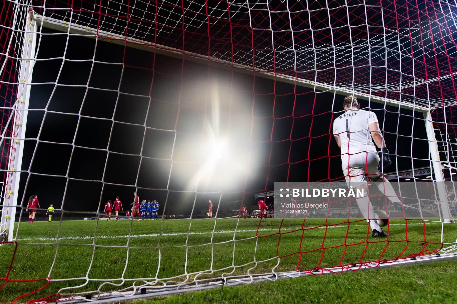 Goalkeeper Lucie Schlime of Luxembourg looks dejected