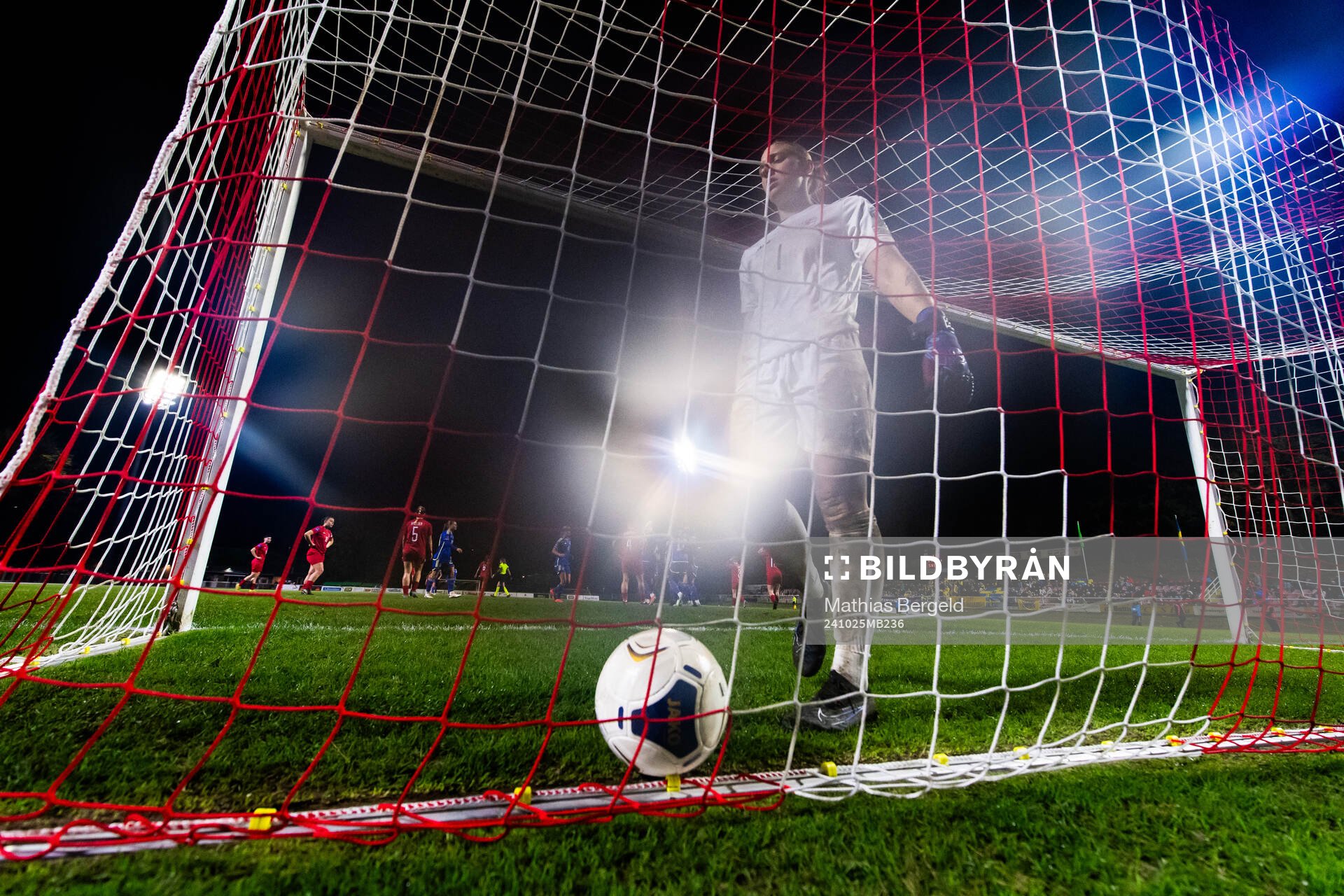 Goalkeeper Lucie Schlime of Luxembourg looks dejected