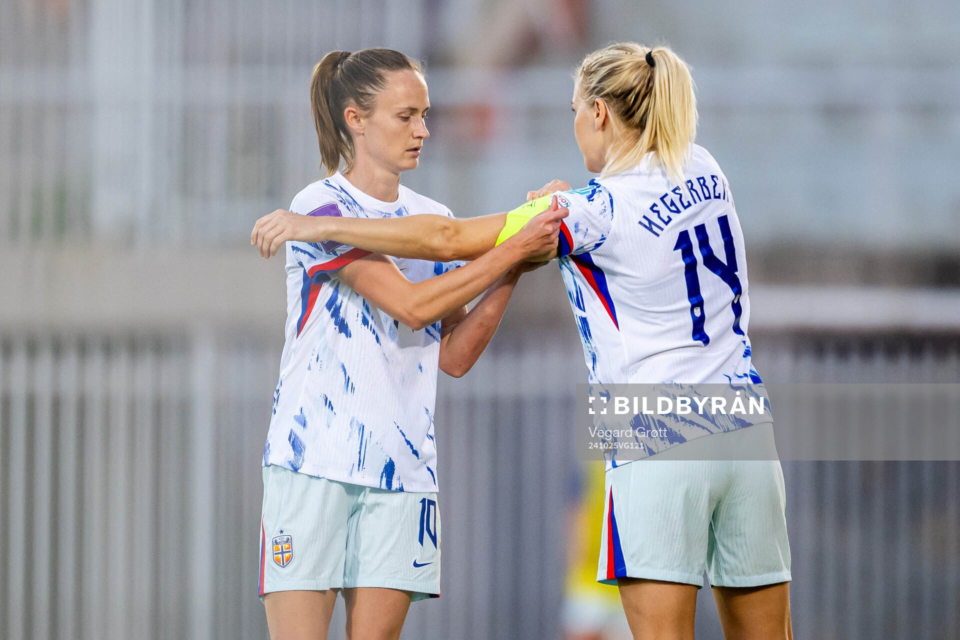 Caroline Graham Hansen and Ada Hegerberg of Norway