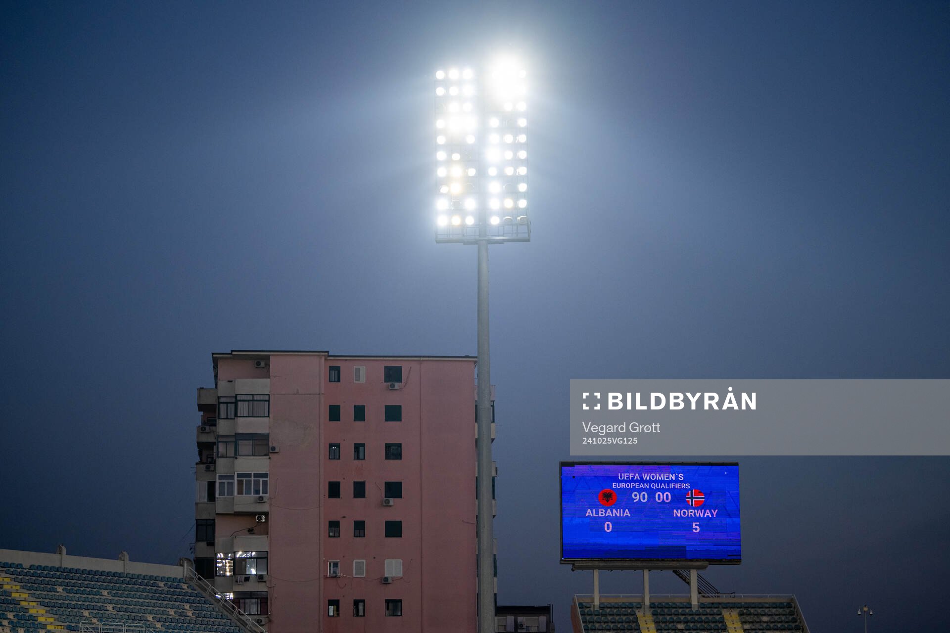 The scoreboard shows the result