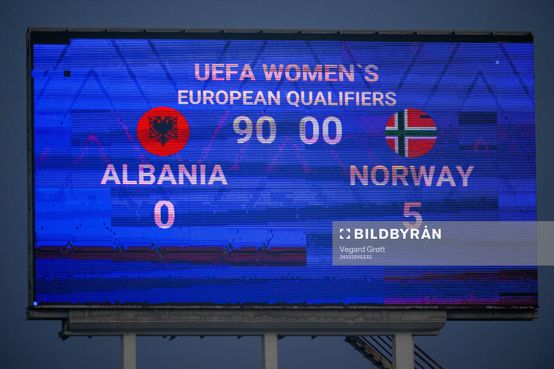The scoreboard shows the result