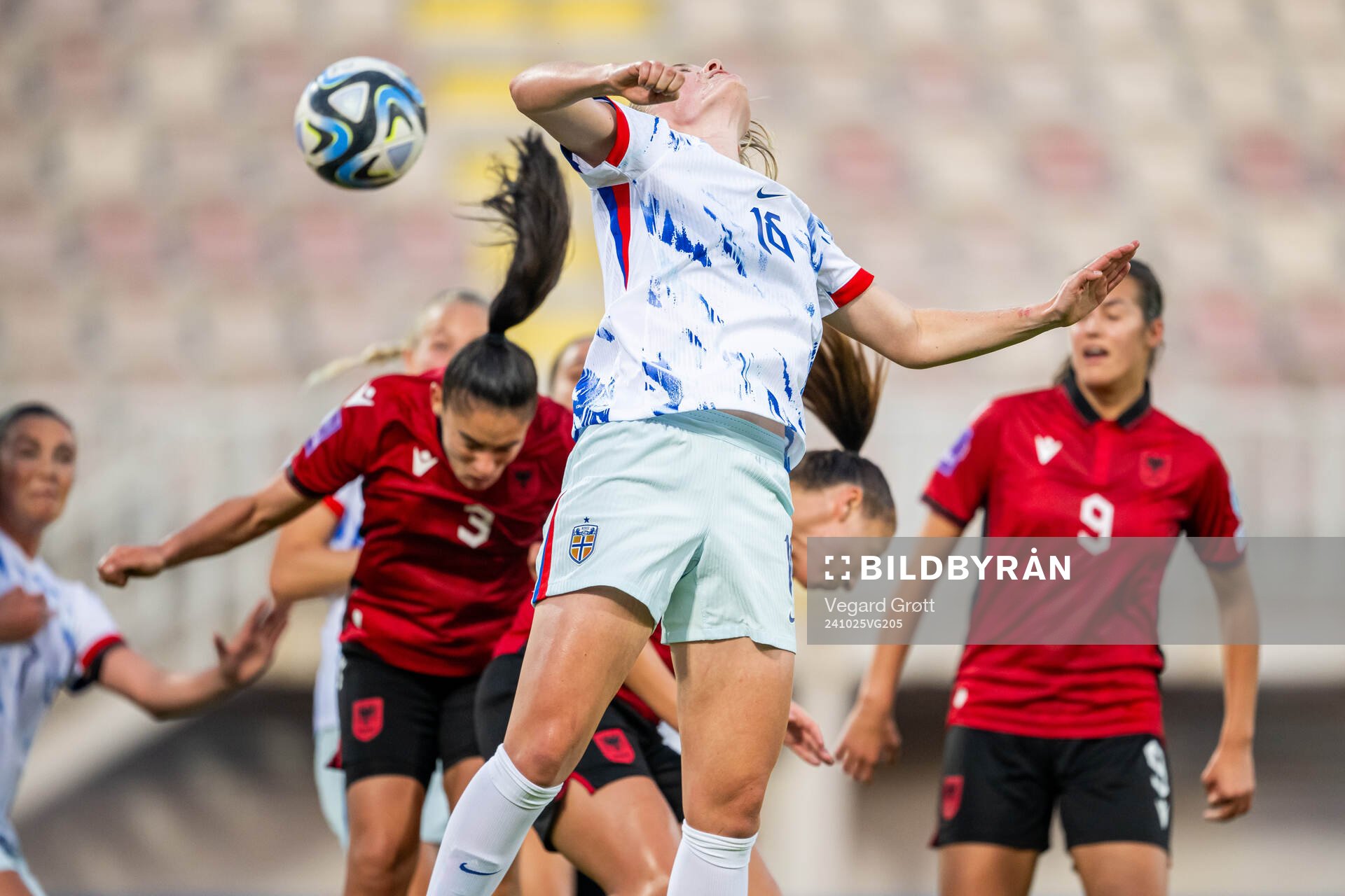 Mathilde Harviken of Norway scores the 0-5 goal