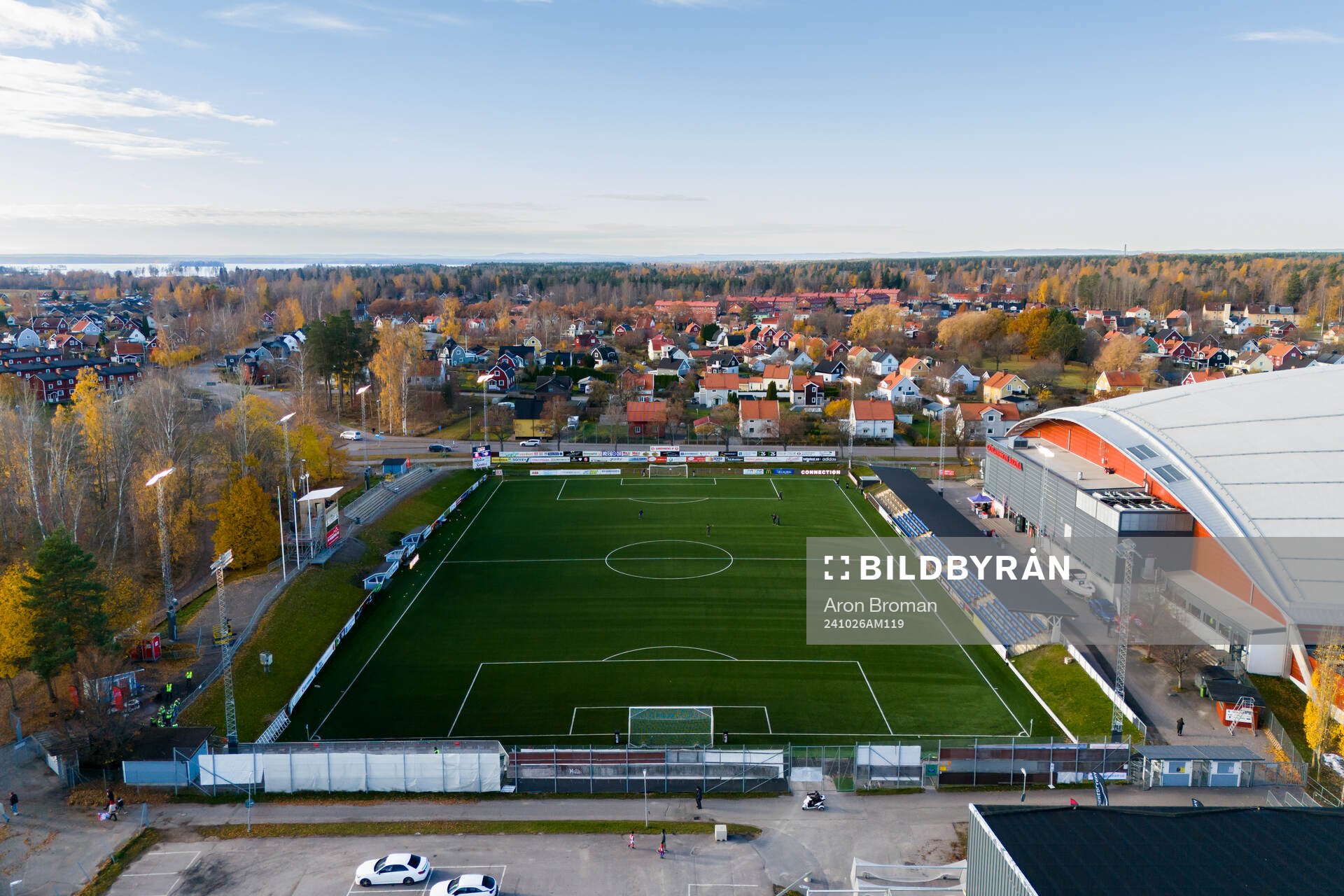 Drönarvy av Jernvallen