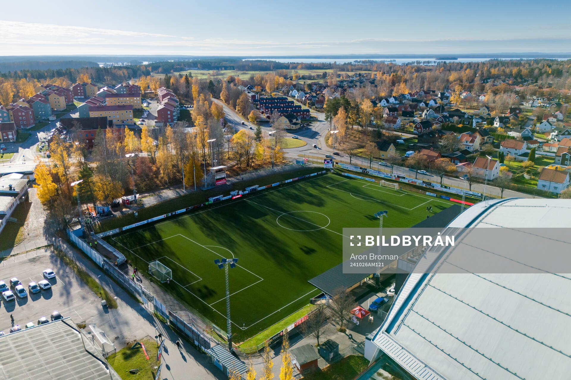 Drönarvy av Jernvallen