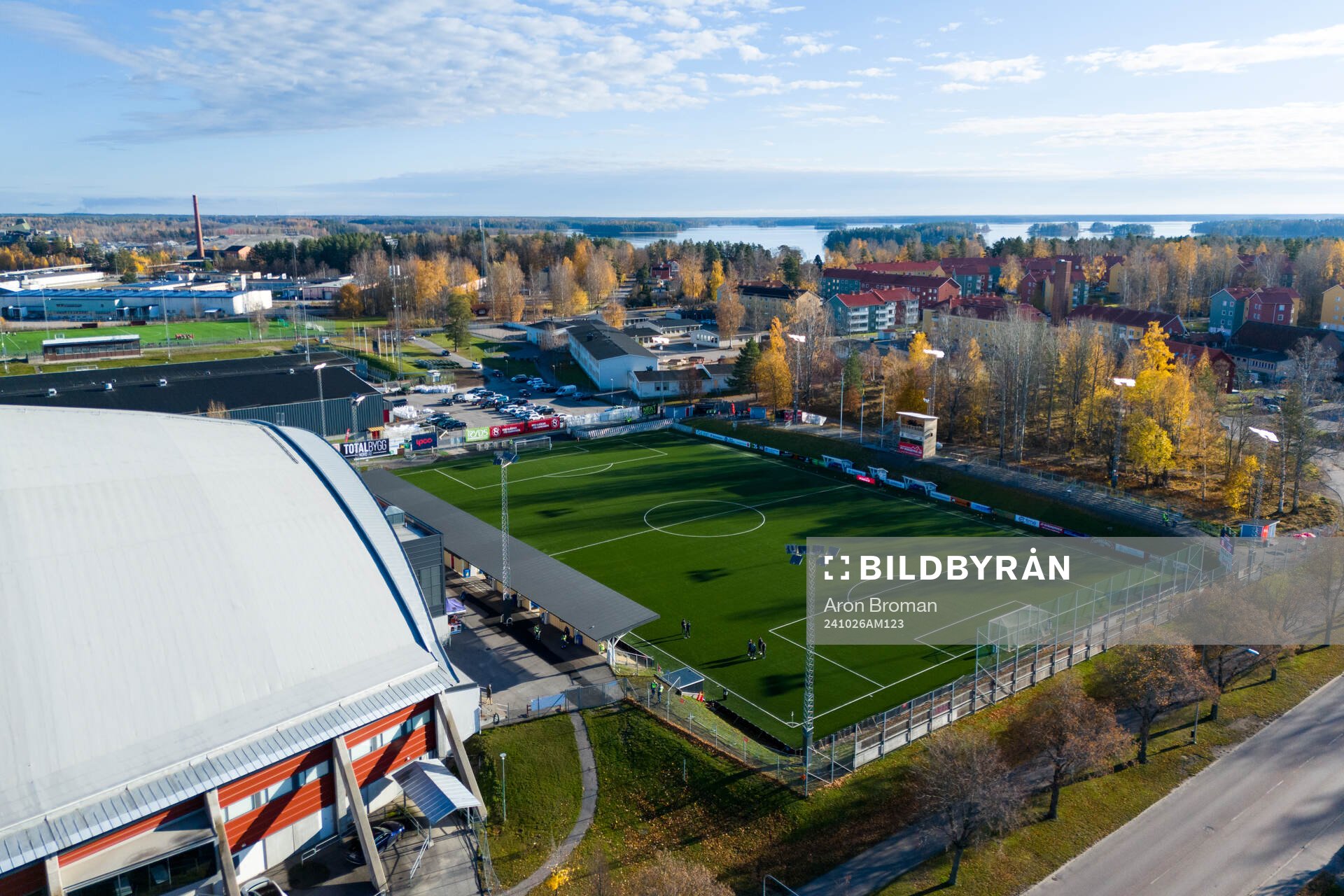 Drönarvy av Jernvallen