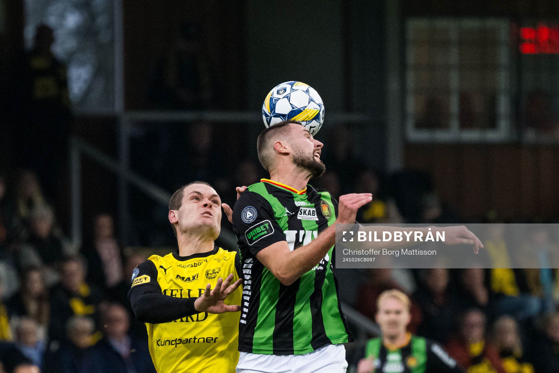 Mjällbys Jacob Bergström och GAISs Axel Norén
