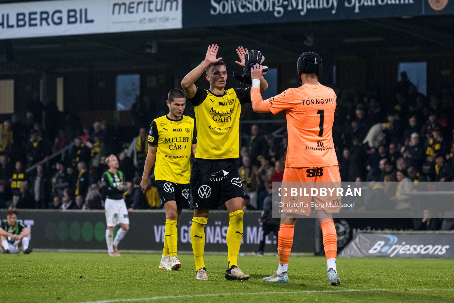 Mjällbys Arvid Brorsson, Rasmus Wikström och målvakt