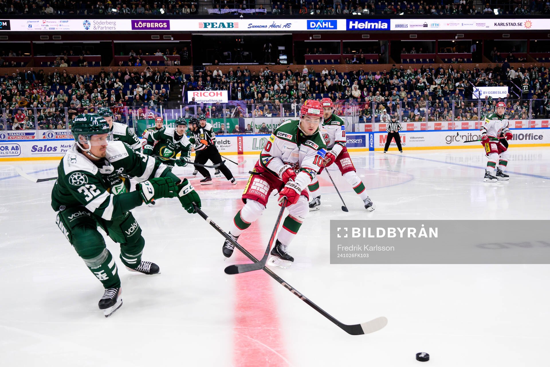 Färjestads Magnus Nygren och Modos Sampo Ranta