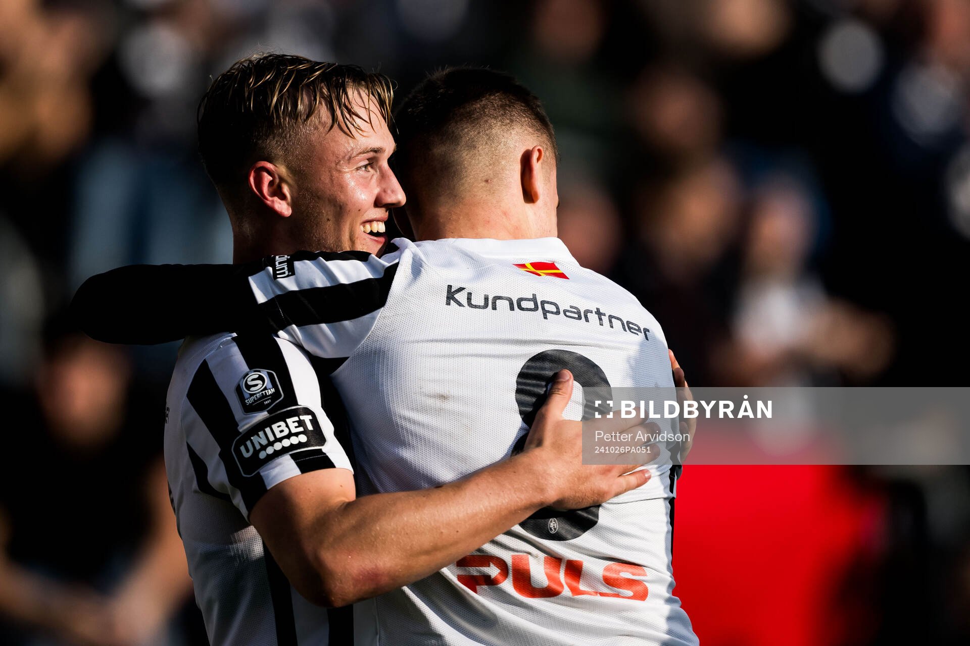 Landskronas Jesper Strid och Robin Dzabic jublar