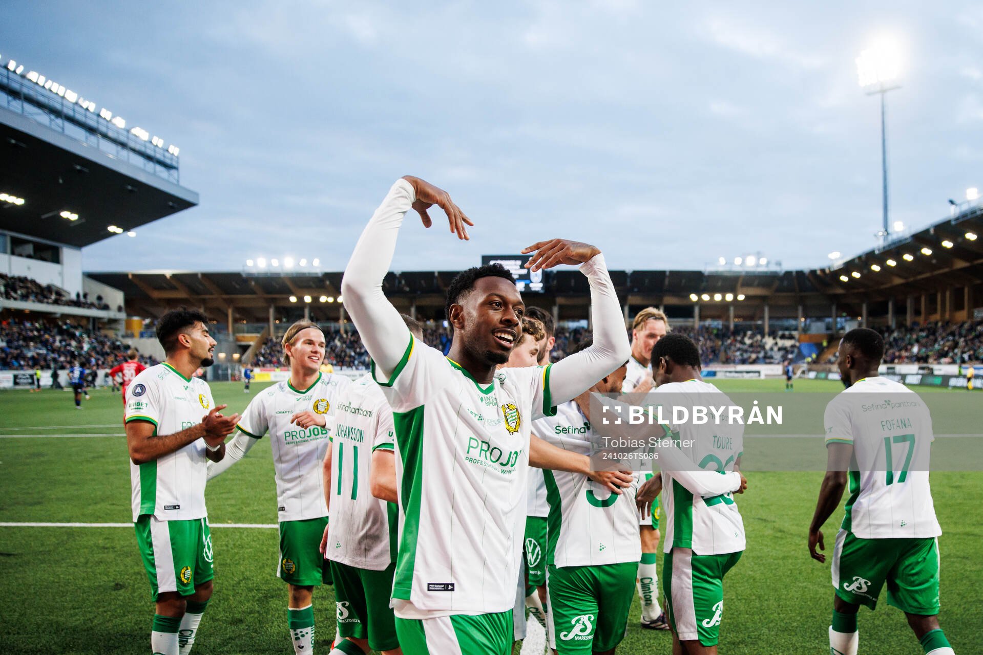 Hammarbys Shaquille Pinas jublar