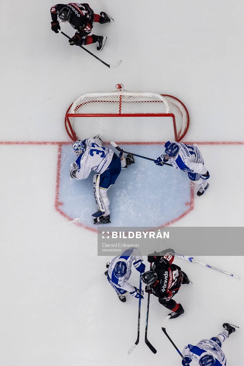 Leksands målvakt Jakob Hellsten och Anton Johansson och