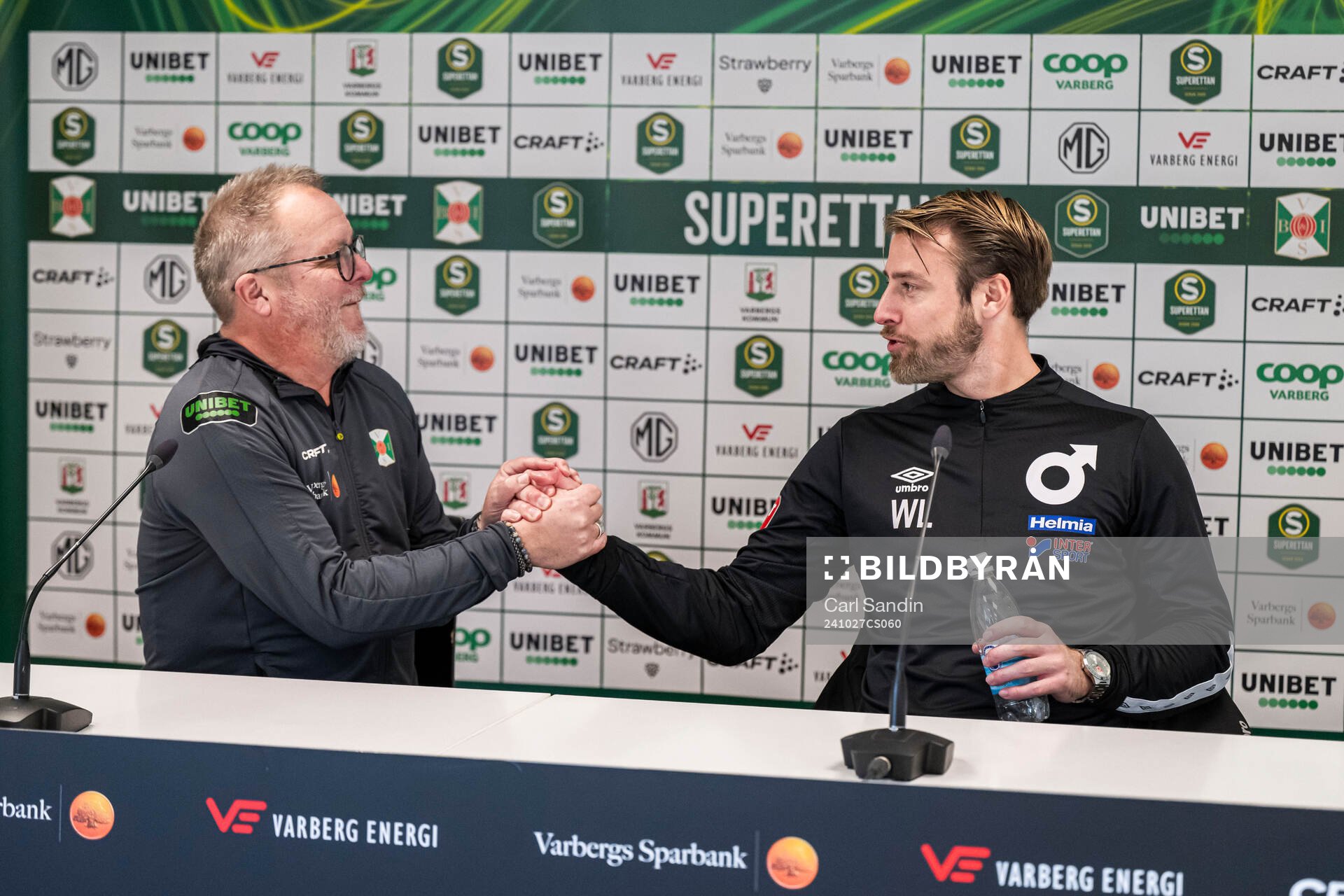 Varbergs tränare Roar Hansen och Degerfors tränare