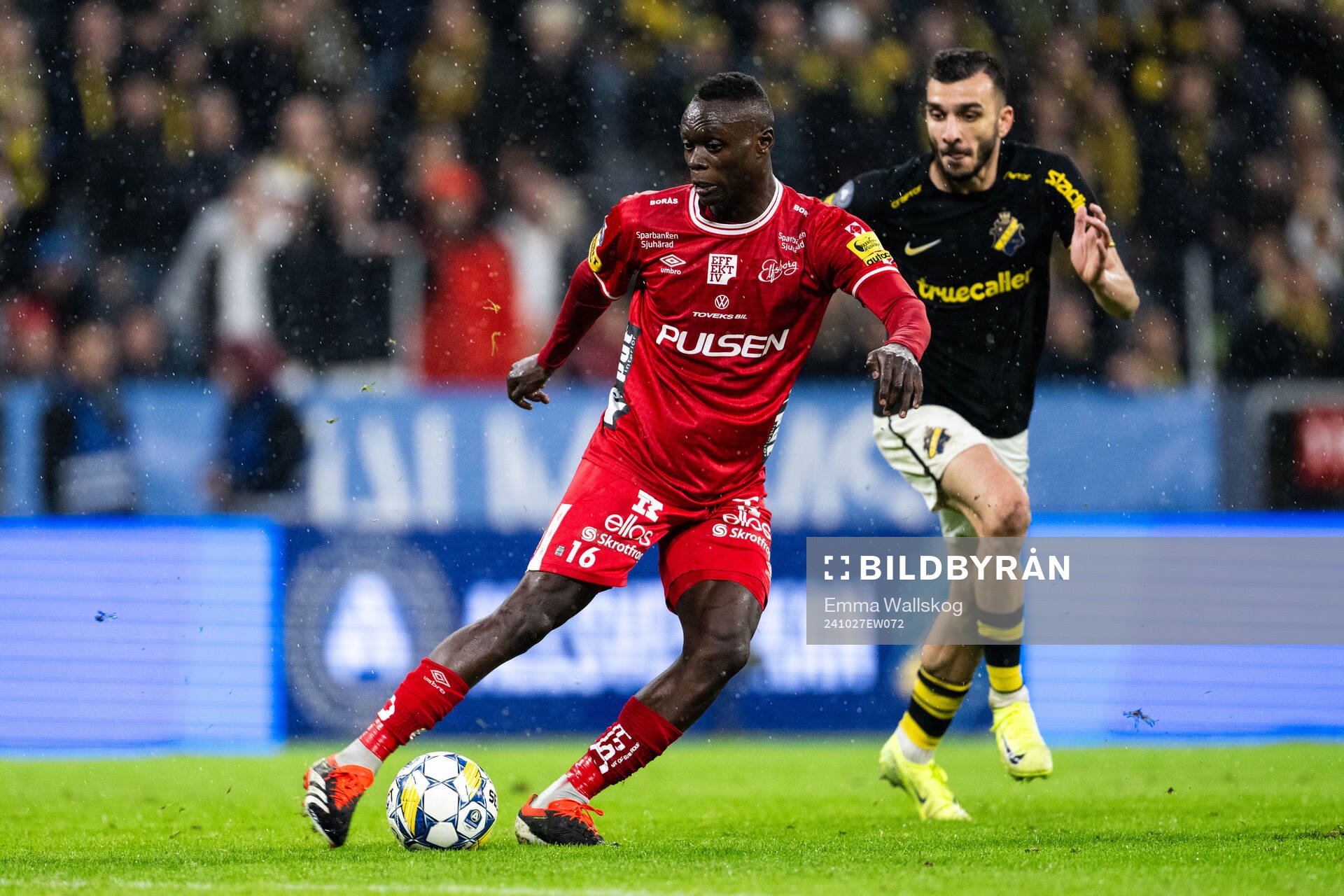 Elfsborgs Timothy Noor Ouma under fotbollsmatchen i Allsvenskan mellan AIK och Elfsborg den 27 oktober 2024 i Stockholm. 