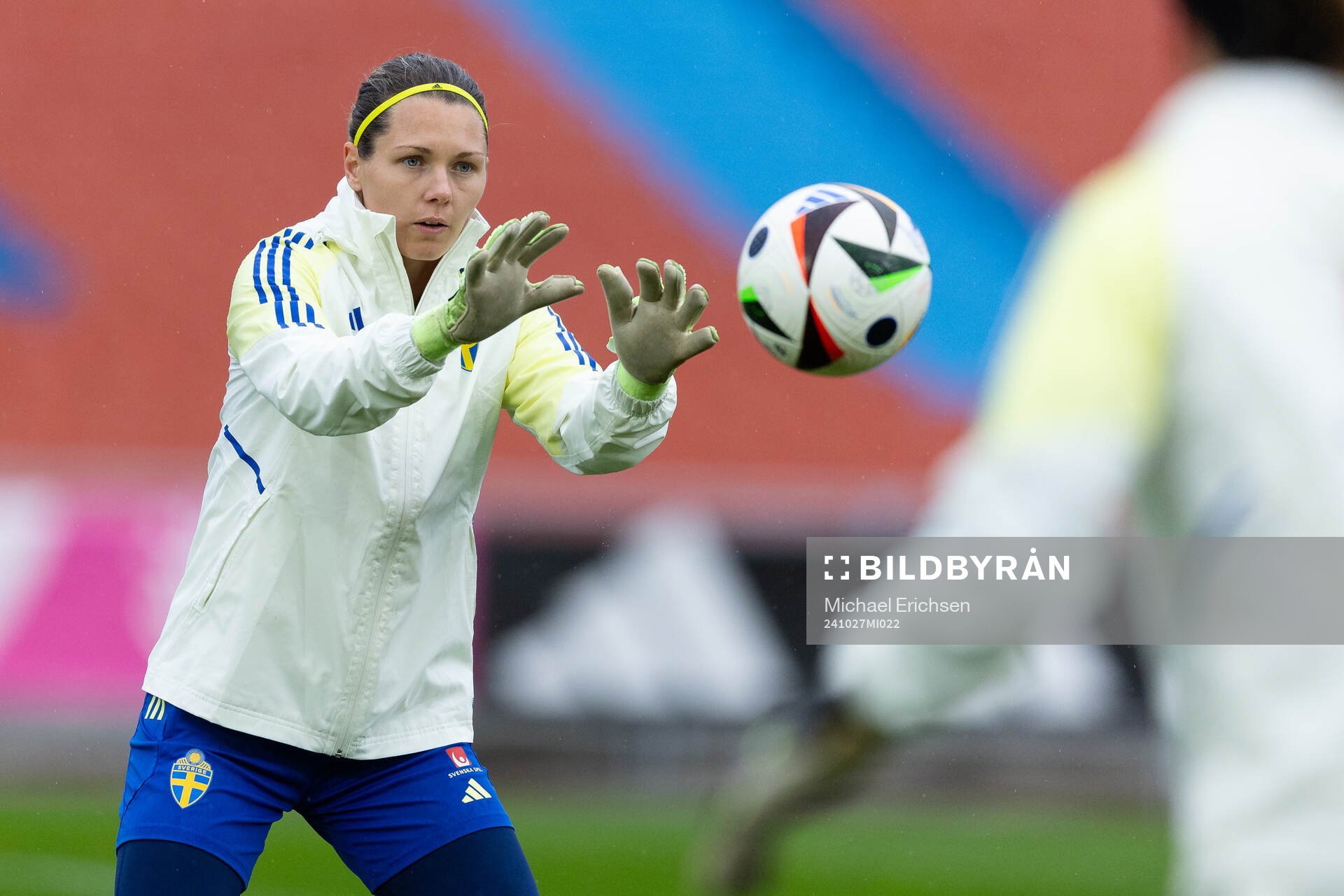 Goalkeeper Jennifer Falk of the Swedish women's national