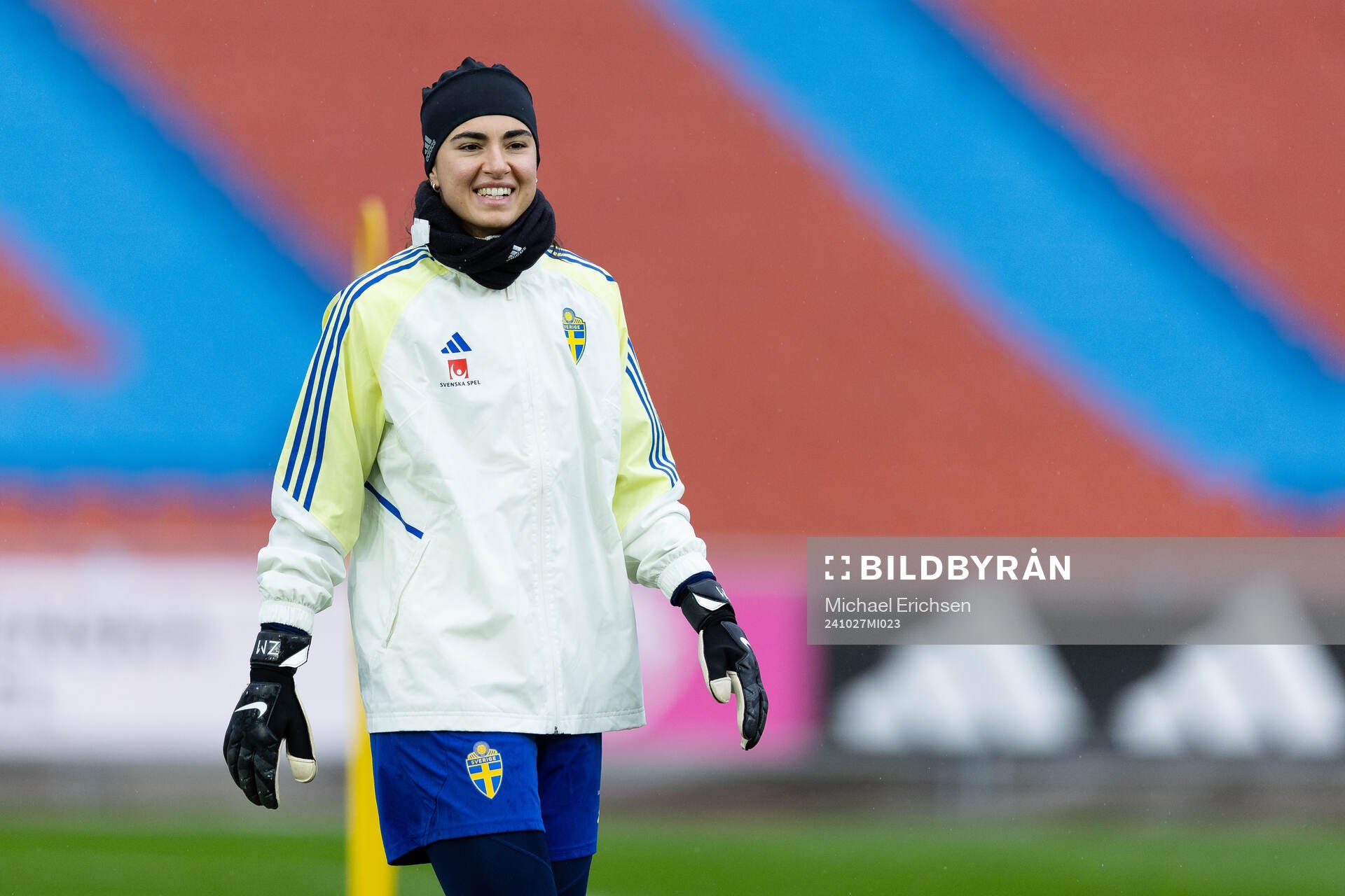 Goalkeeper Zecira Musovic of the Swedish women's national