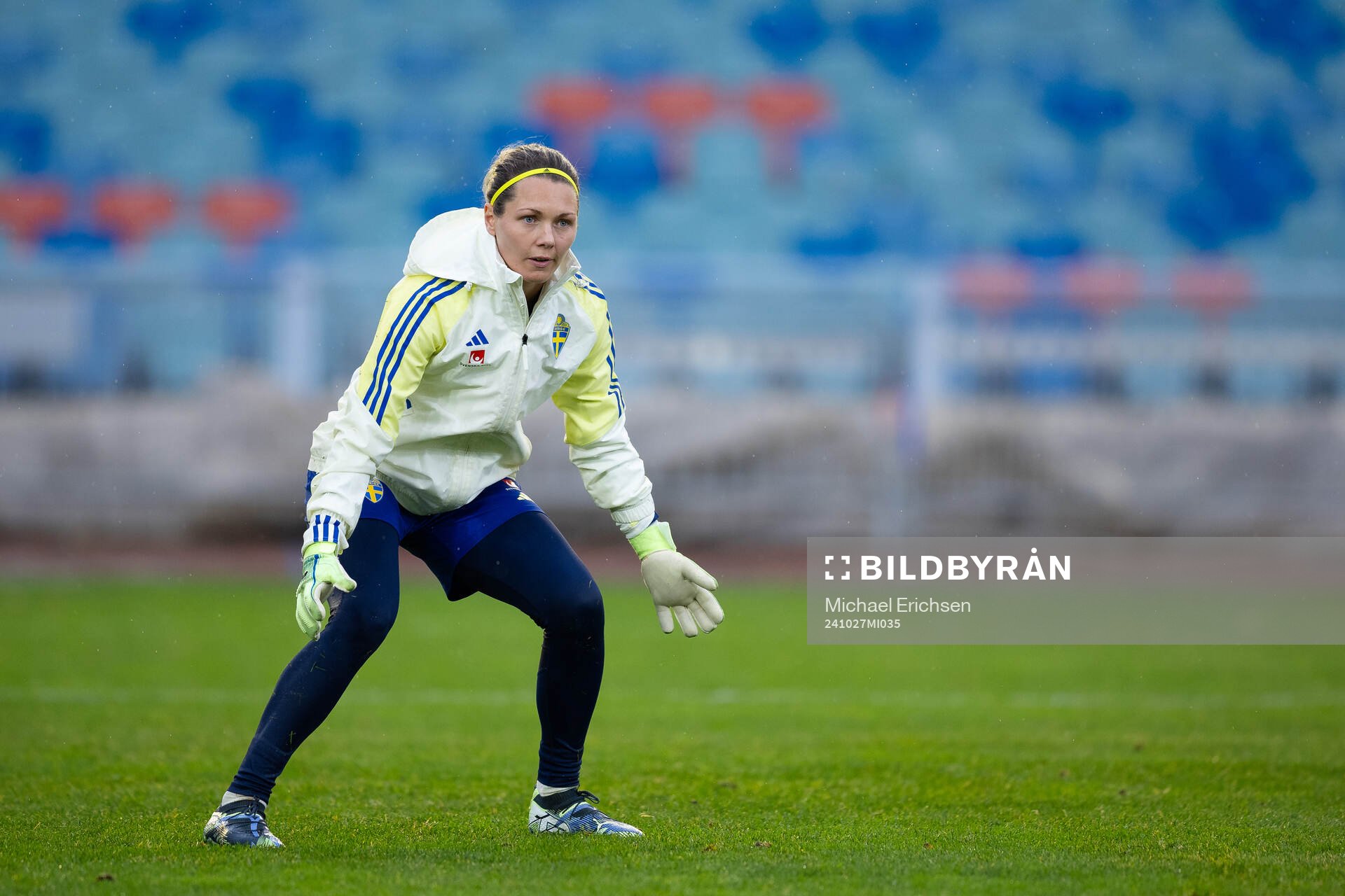 Goalkeeper Jennifer Falk of the Swedish women's national
