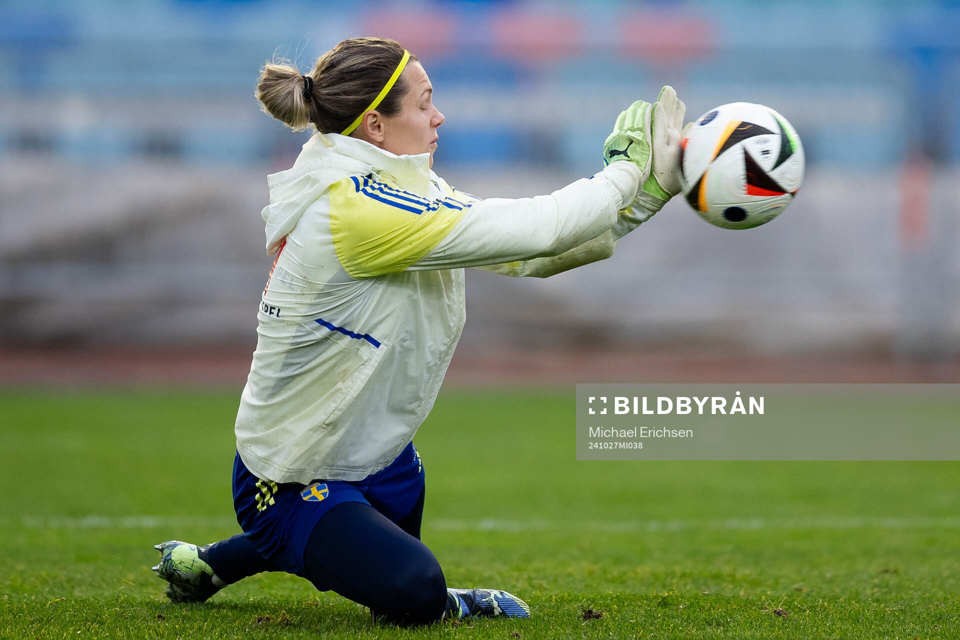 Goalkeeper Jennifer Falk of the Swedish women's national
