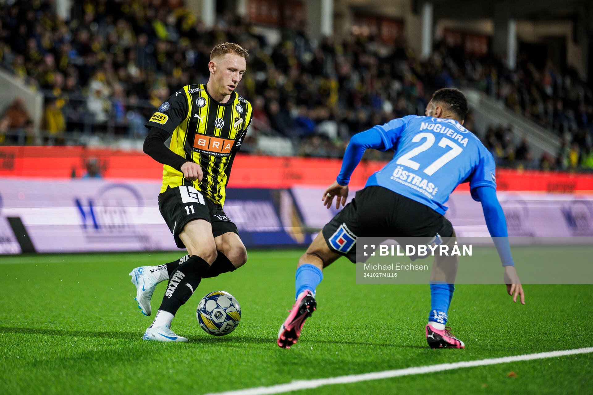 Häckens Julius Lindberg och Halmstads Vinicius Nogueira De
