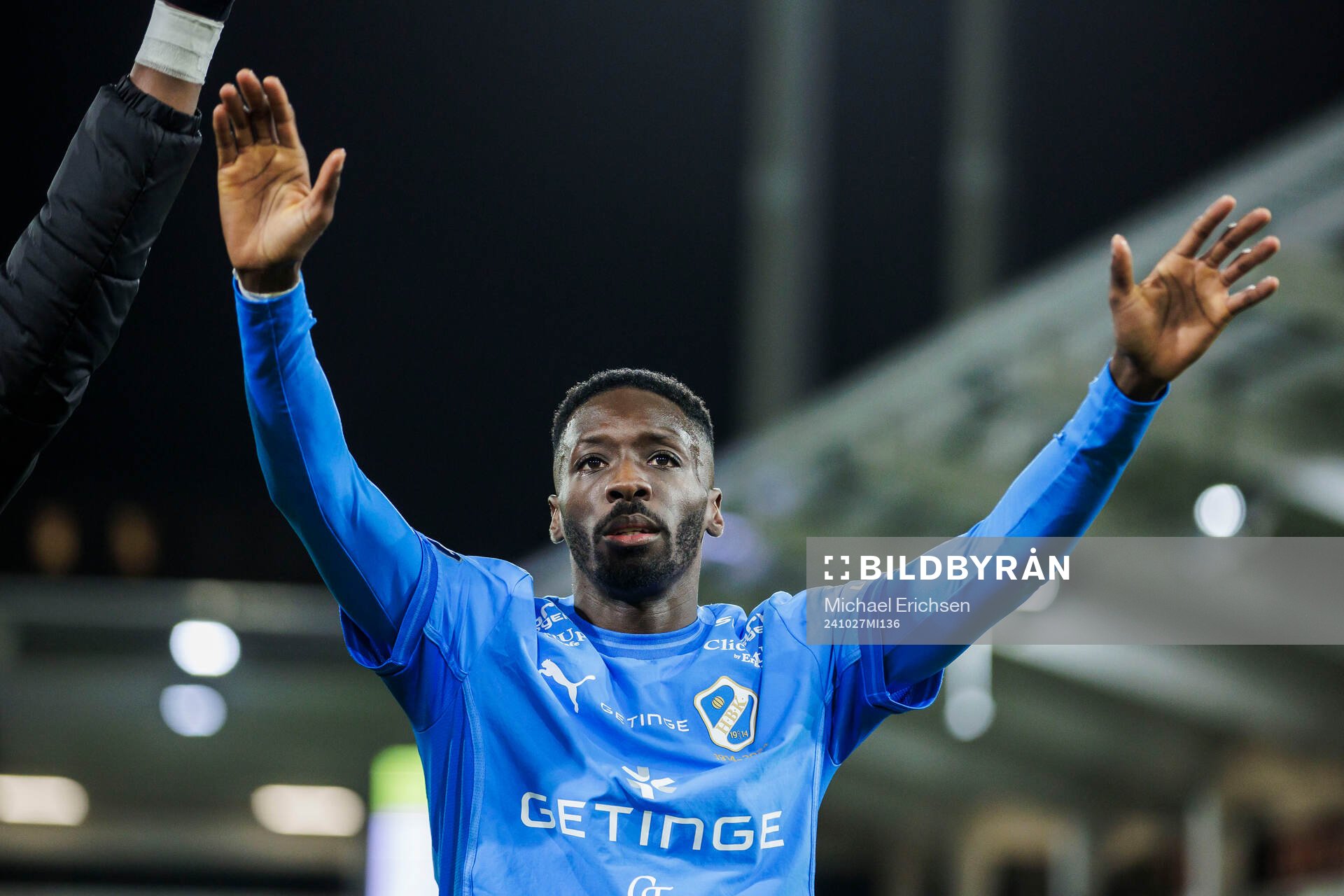 Halmstads Blair Sebastian Turgott jublar