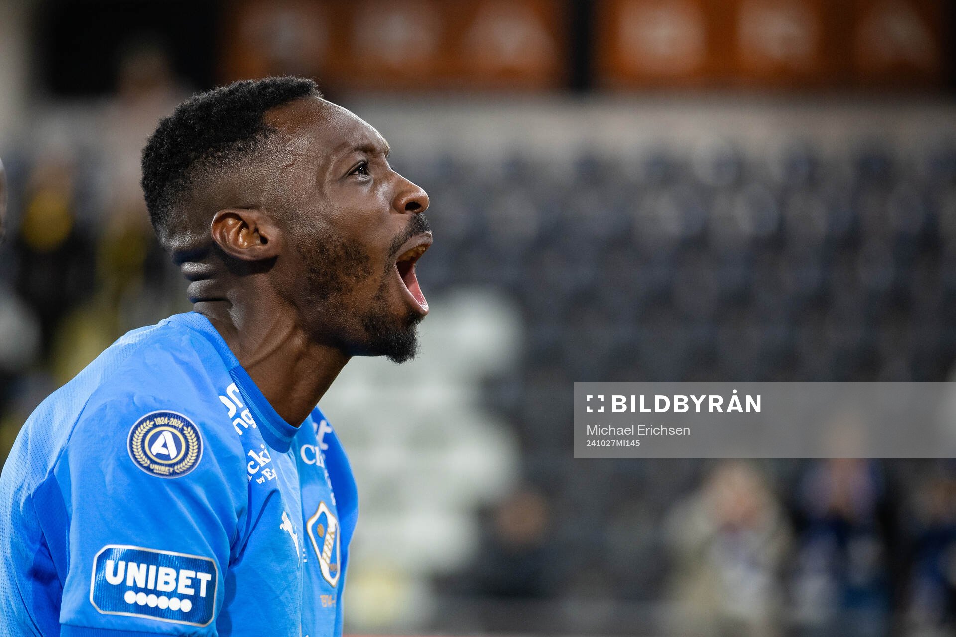 Halmstads Blair Sebastian Turgott jublar