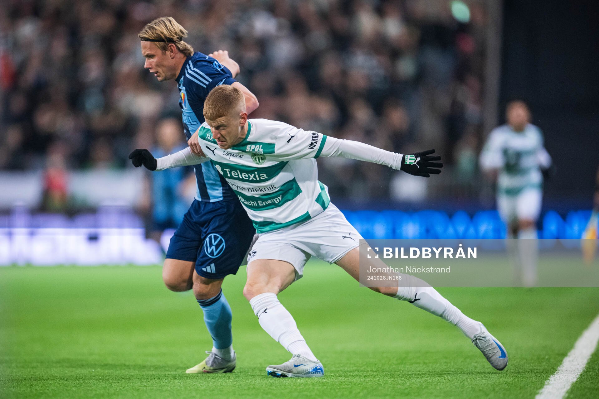 Djurgårdens Tobias Gulliksen och Västerås Daniel Ask