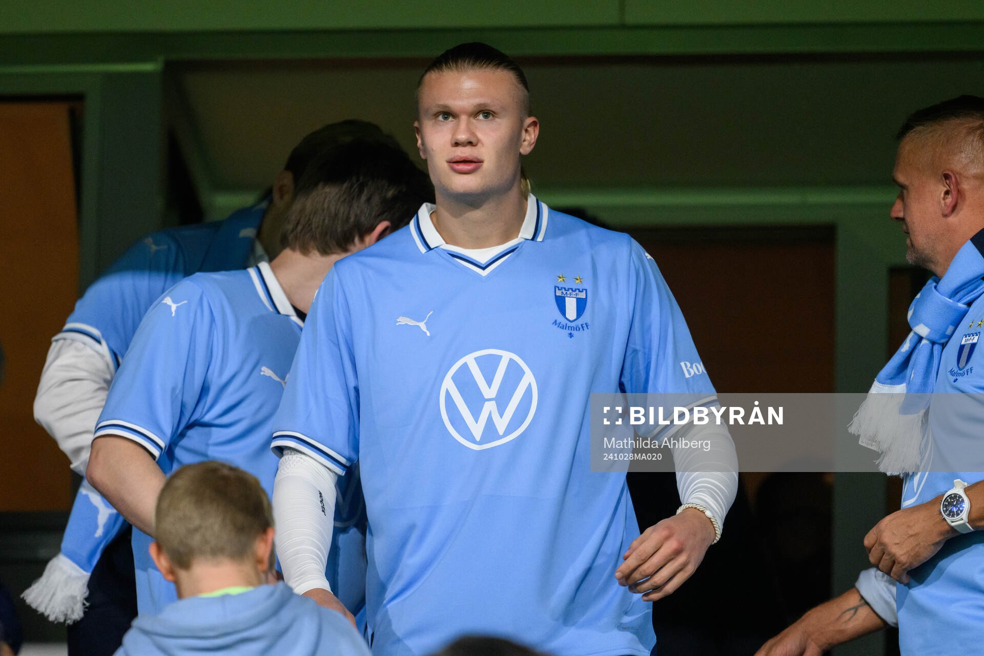 Erling Braut Haaland på läktaren