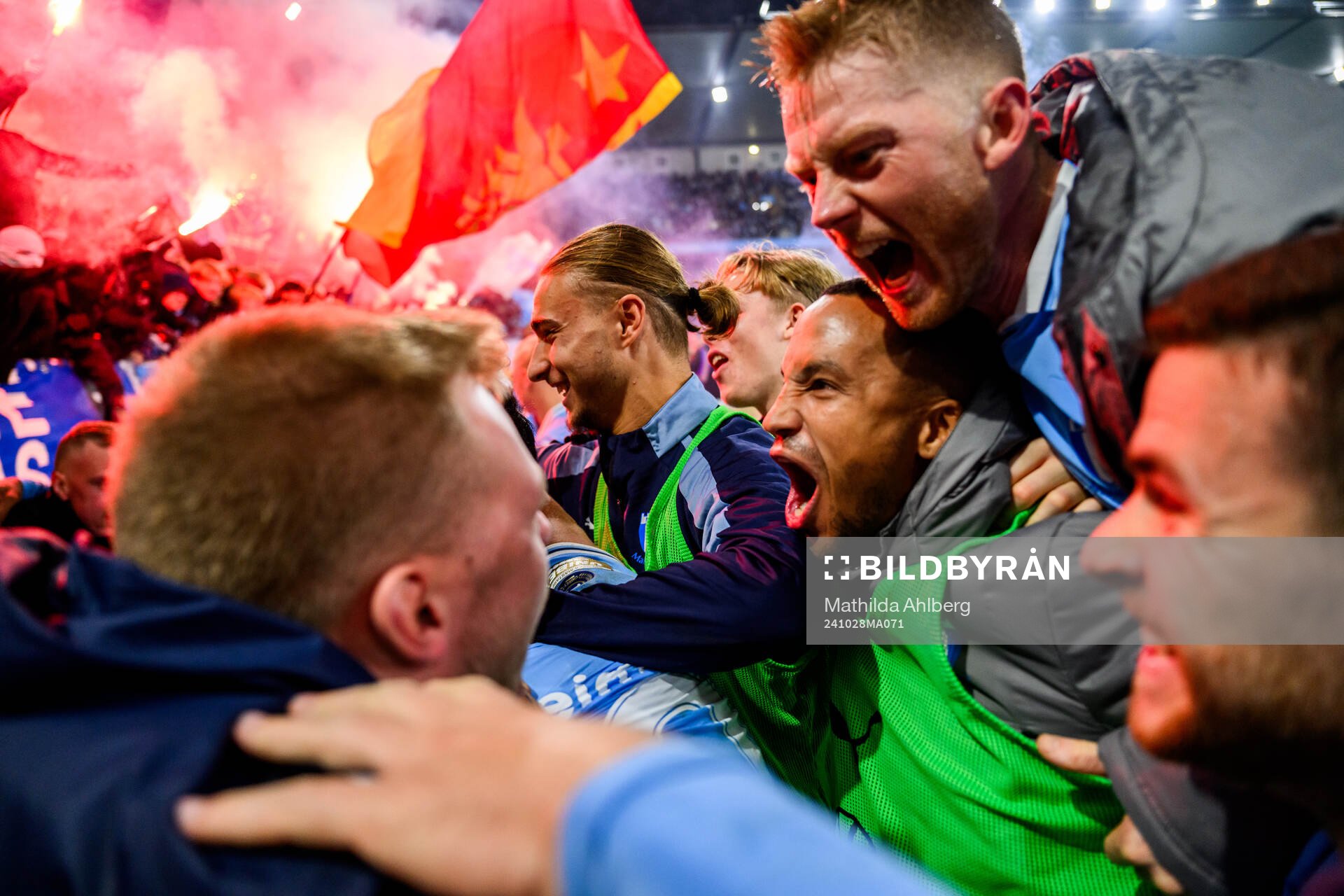 Malmö FFs Martin Olsson och Anders Christiansen jublar