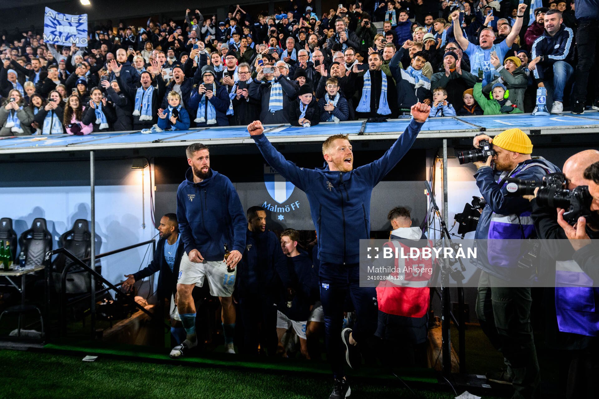Malmö FFs Pontus Jansson och Anders Christiansen jublar