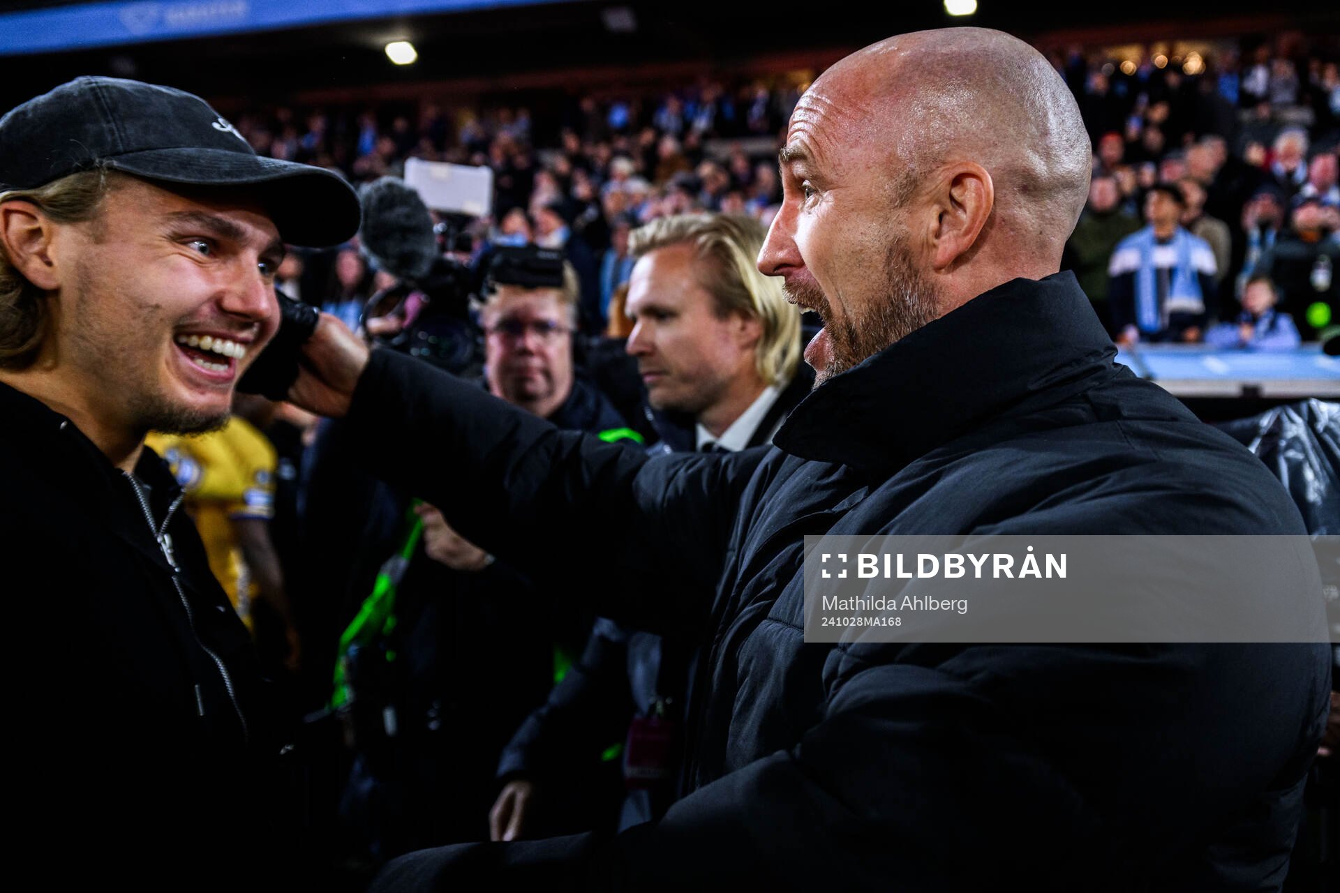 Sebastian Nanasi och Malmö FFs tränare Henrik Rydström