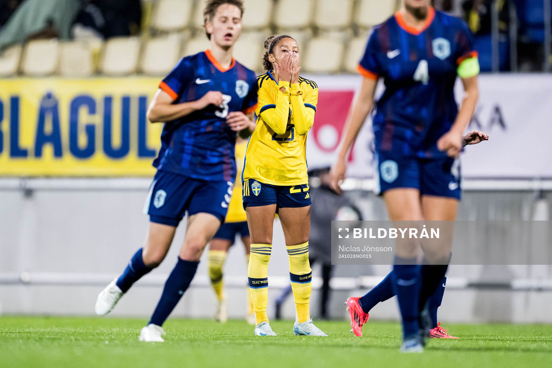 Felicia Schröder of Sweden looks dejected