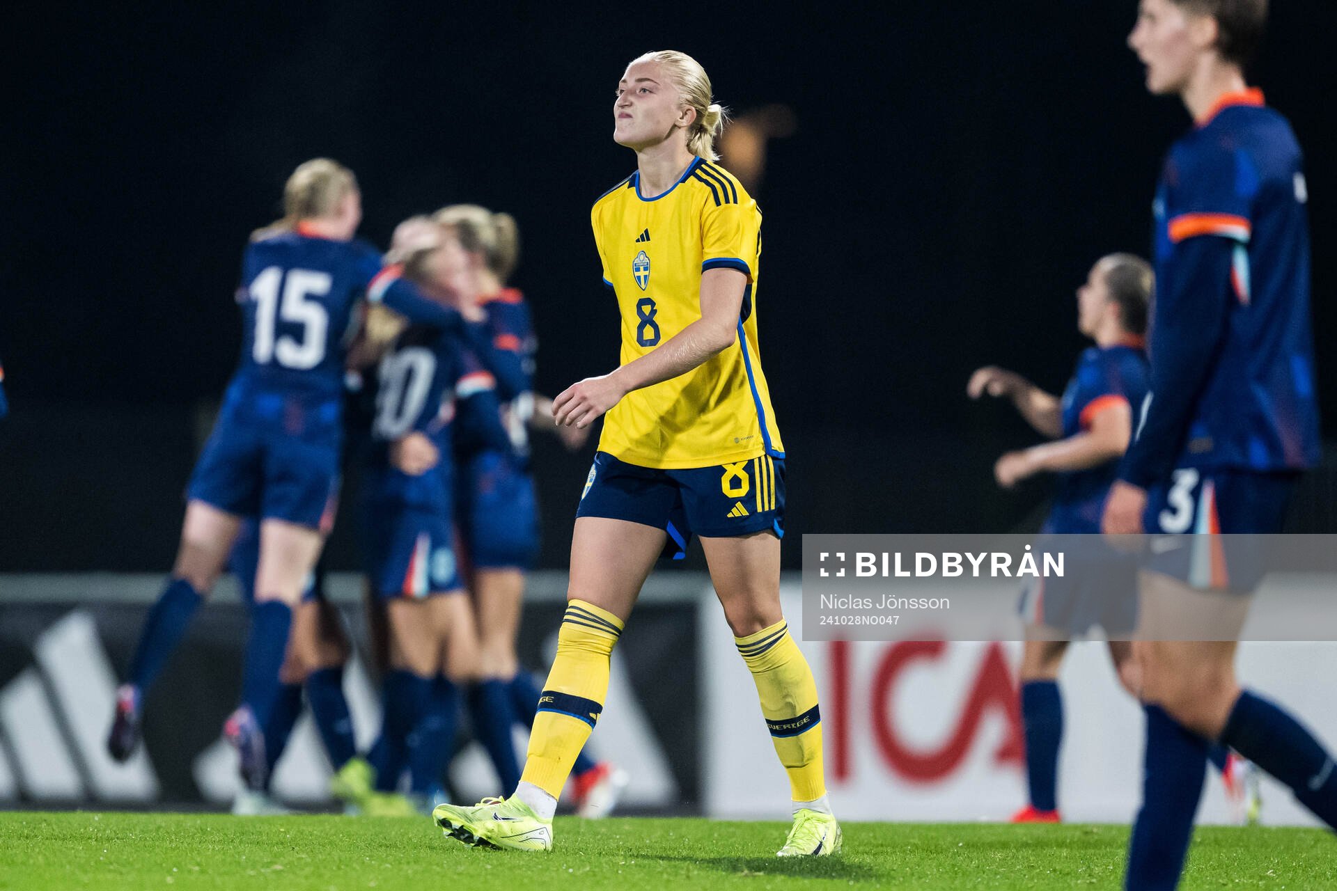 Wilma Leidhammar of Sweden looks dejected