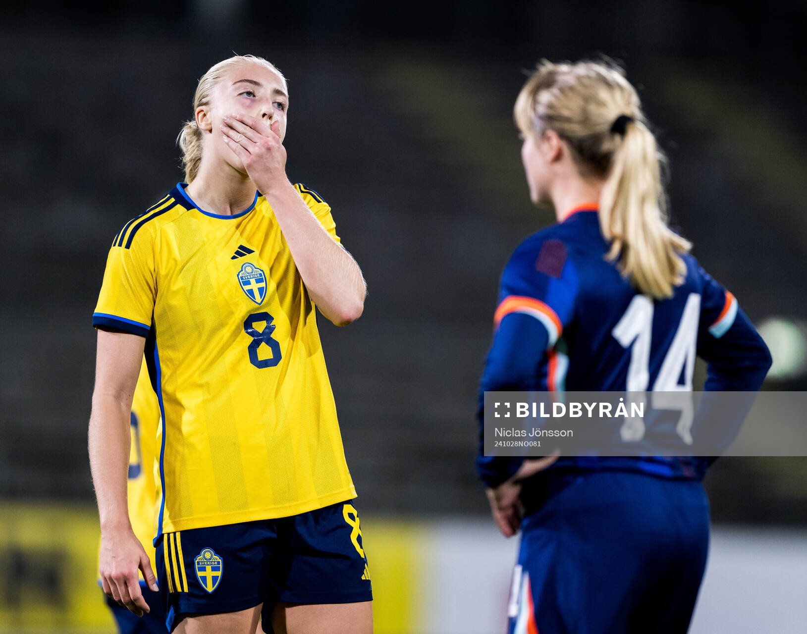 Wilma Leidhammar of Sweden looks dejected