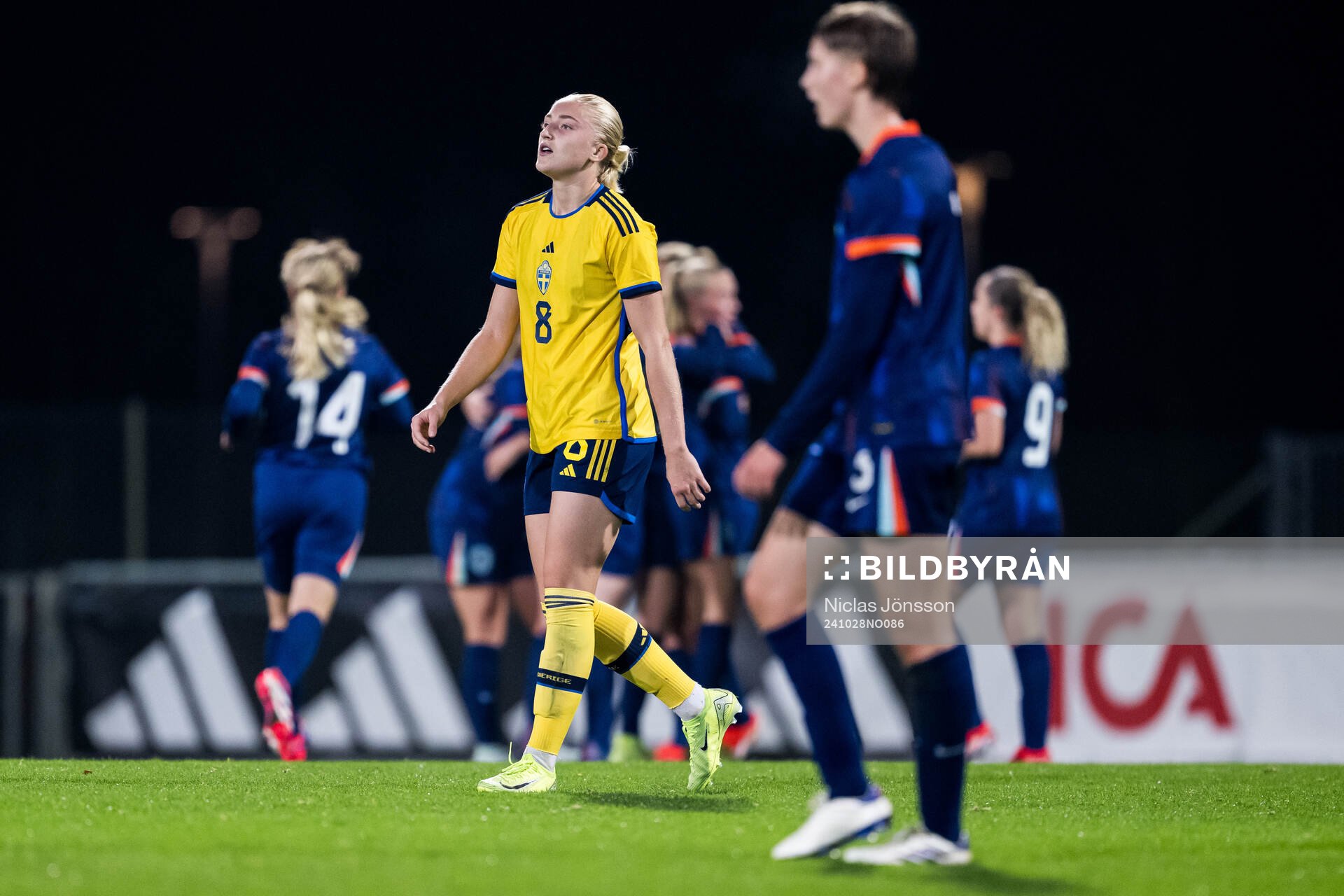 Wilma Leidhammar of Sweden looks dejected
