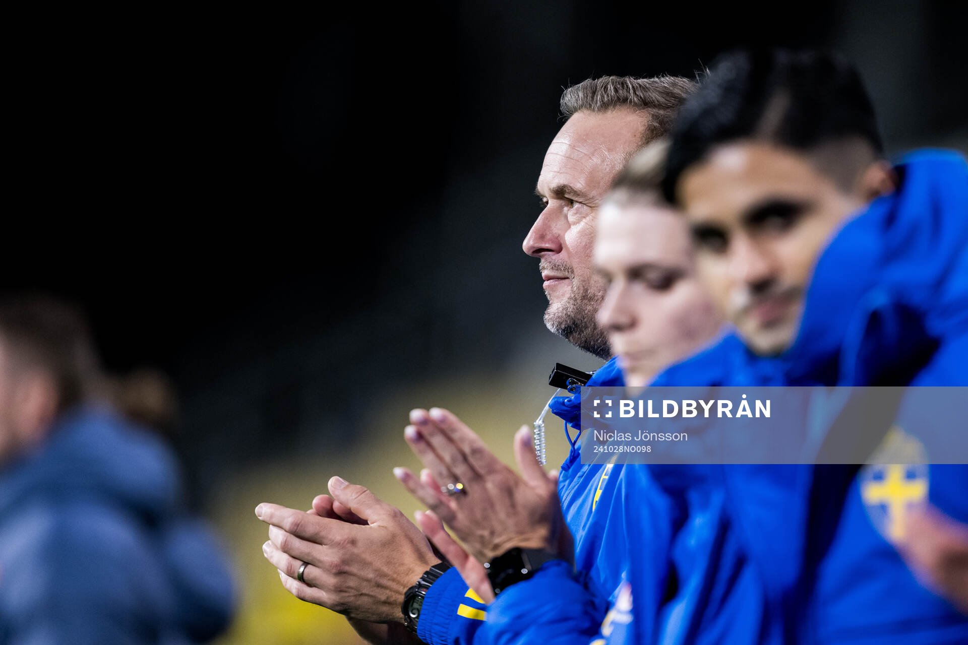 Head coach Martin Qvarmans Möller of Sweden ahead of the women's under-23 international friendly football match between Sweden and Netherlands on October 28, 2024 in Falkenberg.