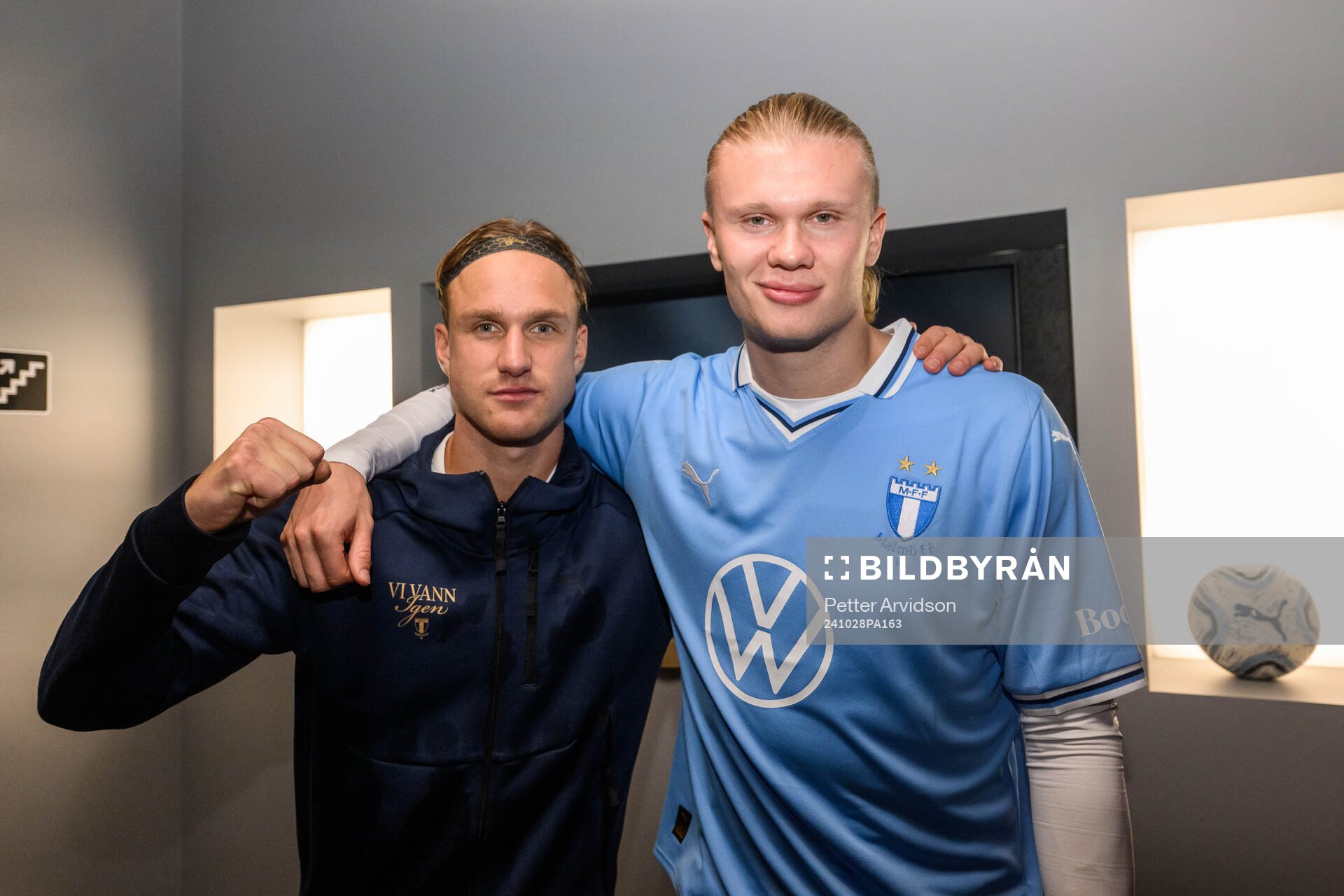 Malmö FFs Erik Botheim och Erling Braut Haaland jublar