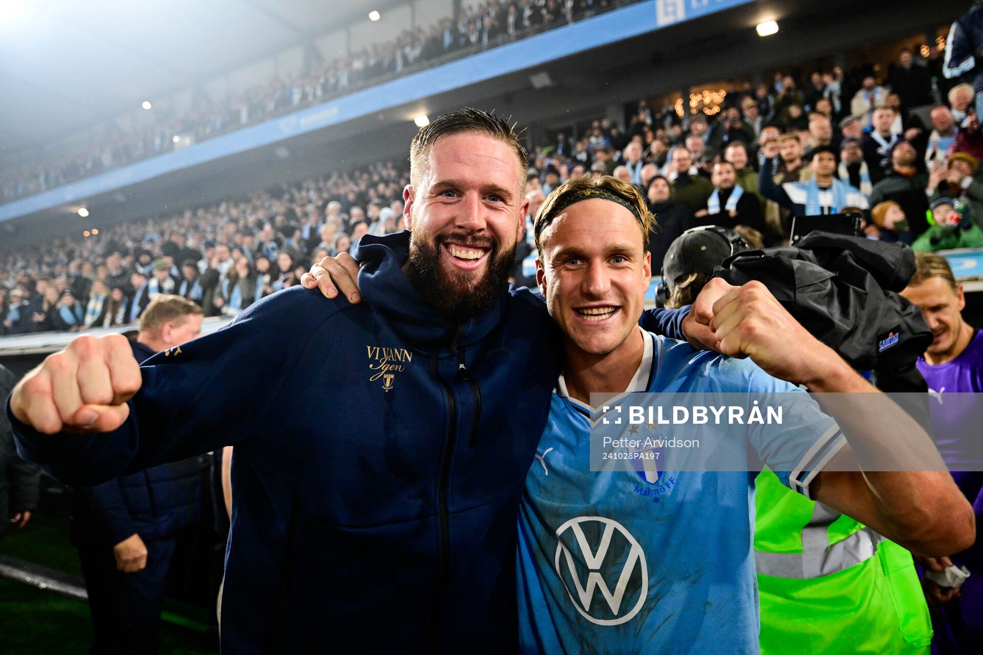 Malmö FFs Pontus Jansson och Erik Botheim jublar