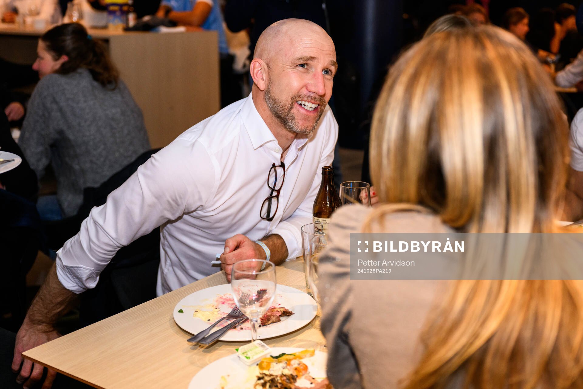 Malmö FFs tränare Henrik Rydström på guldbanketten efter fotbollsmatchen i Allsvenskan mellan Malmö FF och IFK Göteborg den 28 oktober 2024 i Malmö.