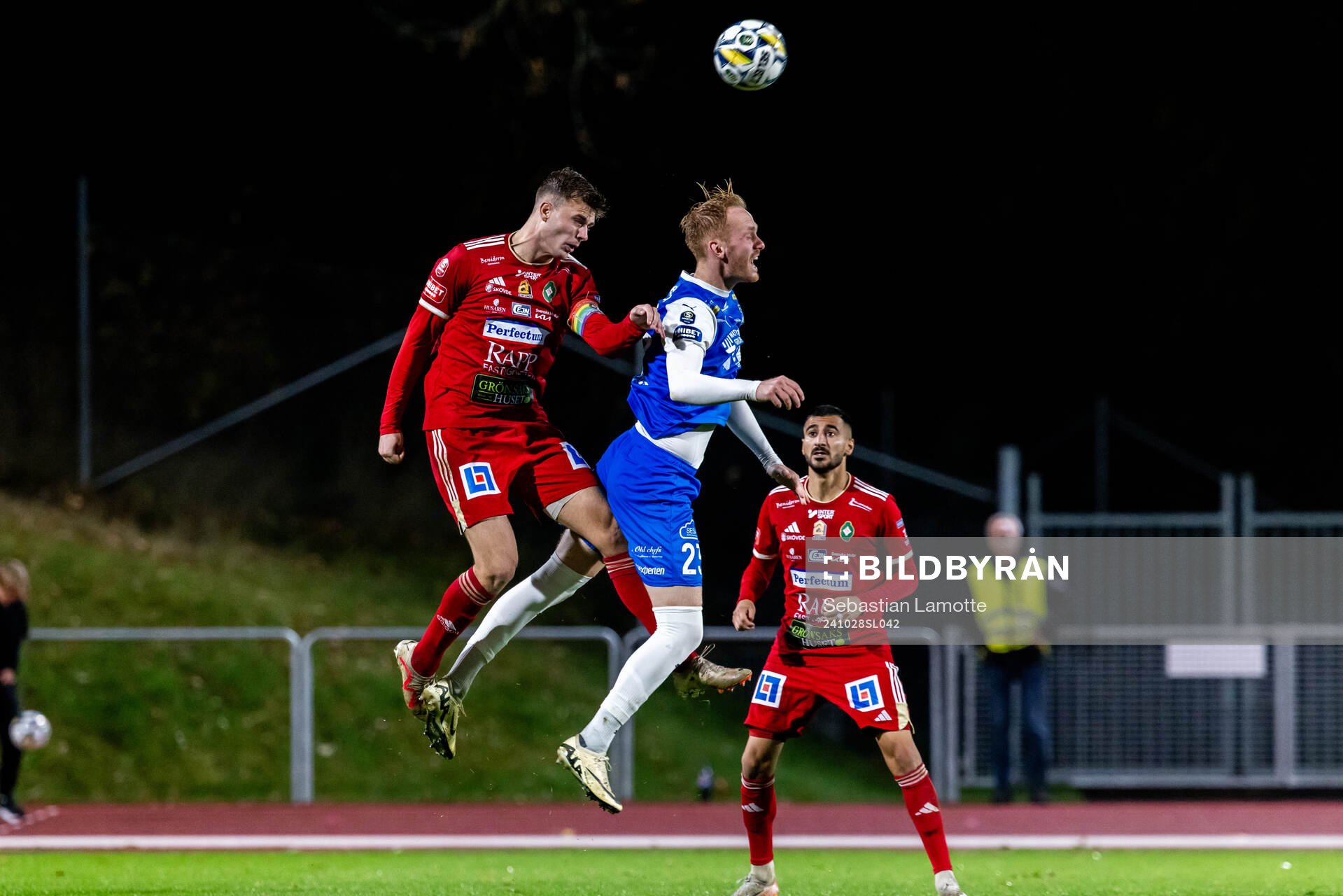 Skövde AIKs Filip Schyberg och Oddevolds Viktor Kruger