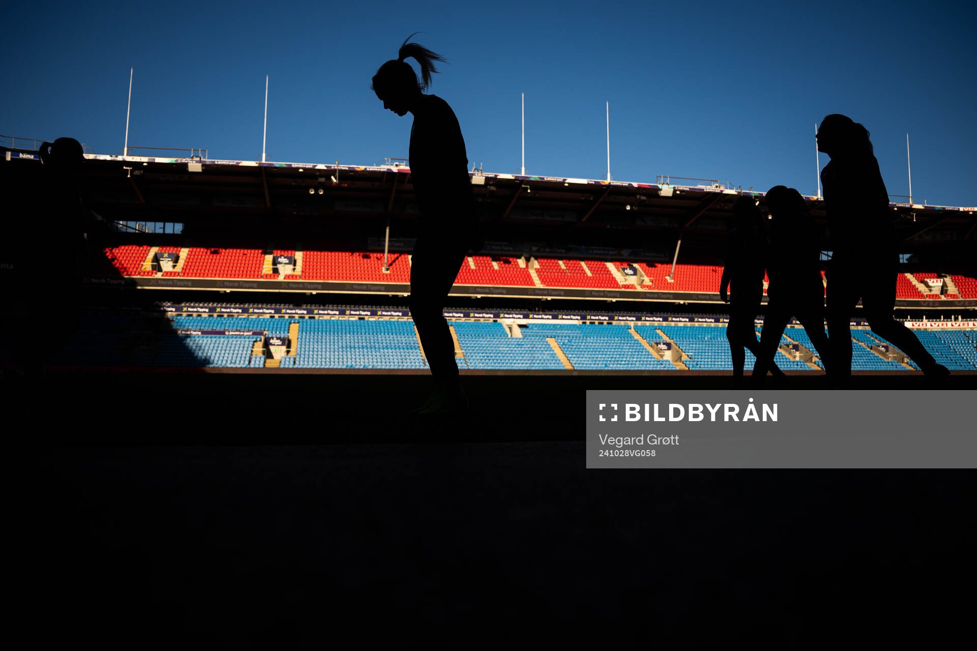 The silhouette of Ada Hegerberg of the Norwegian women's