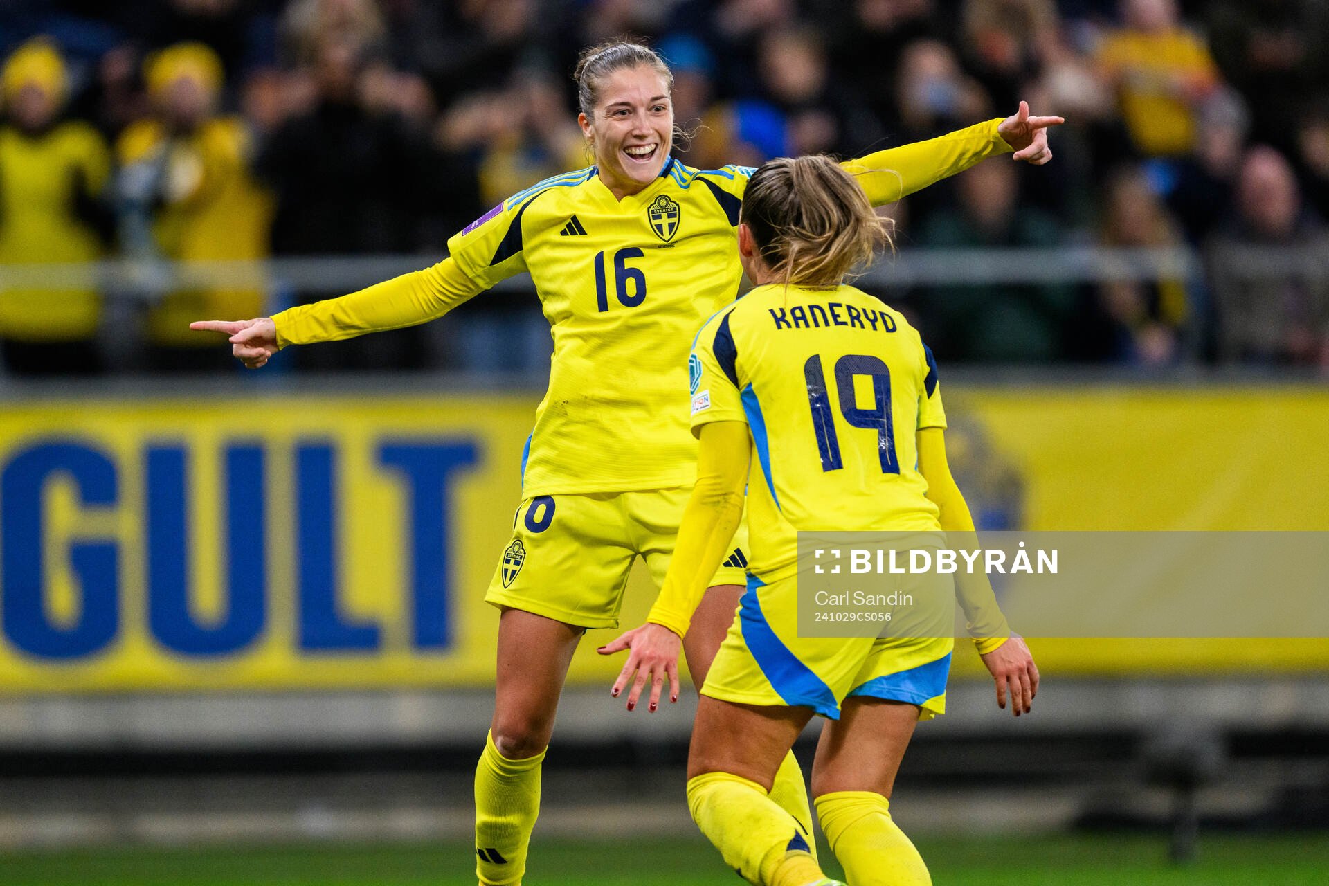 Filippa Angeldahl of Sweden celebrates