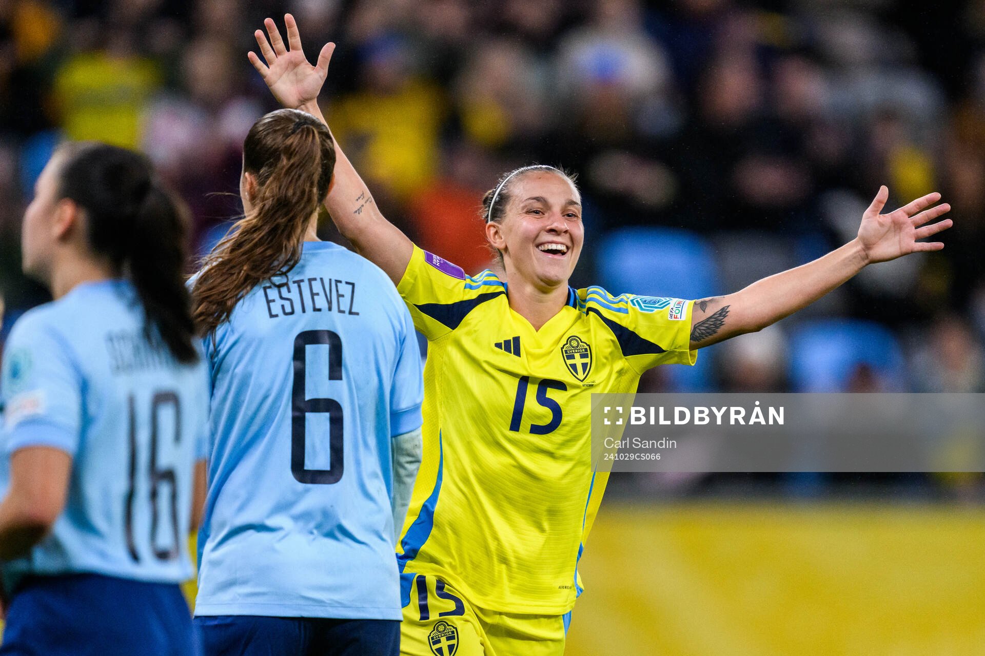 Julia Zigiotti Olme of Sweden celebrates