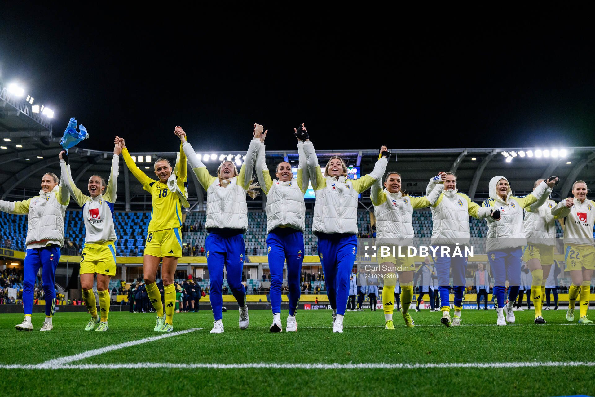 Players of Sweden celebrate