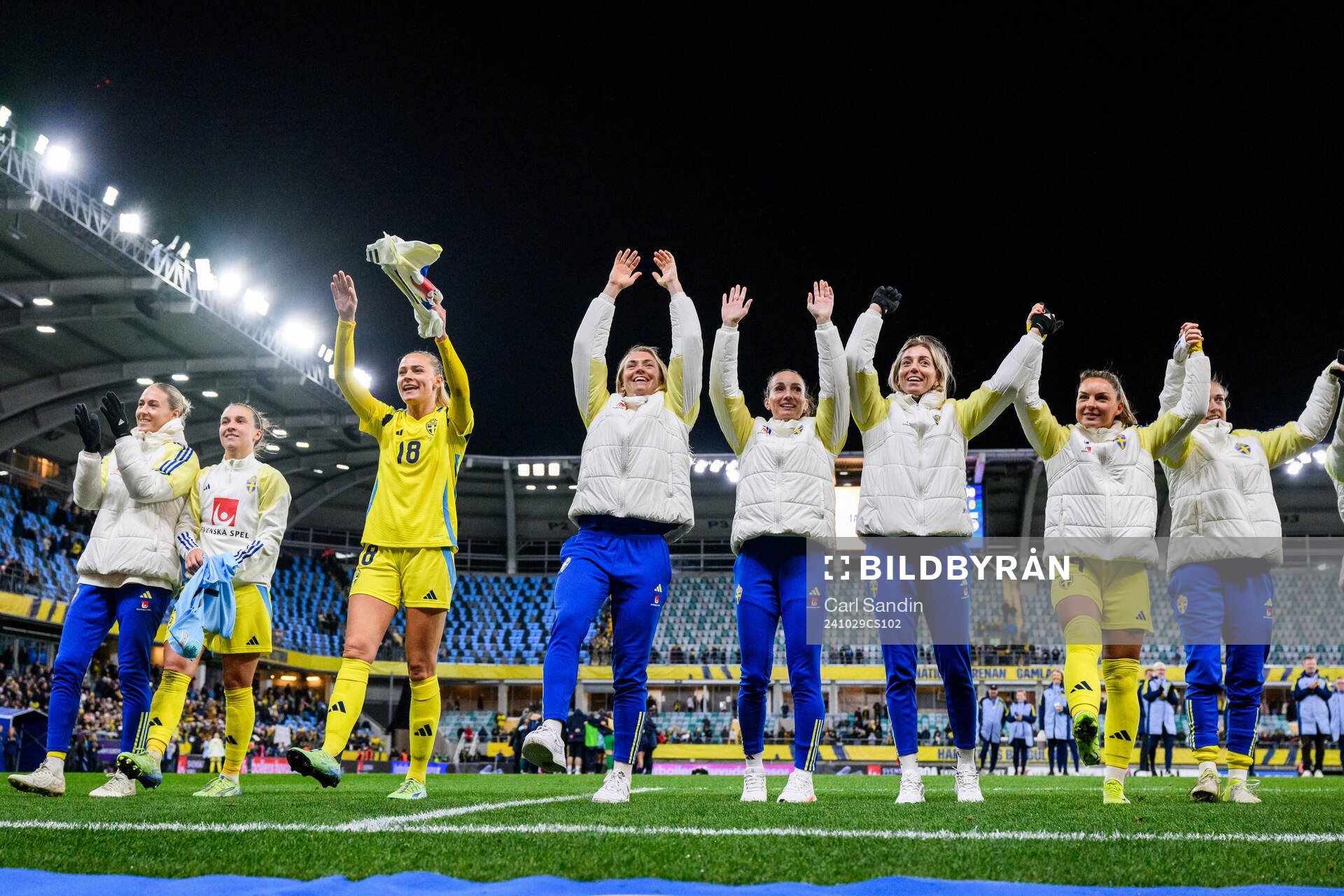 Players of Sweden celebrate