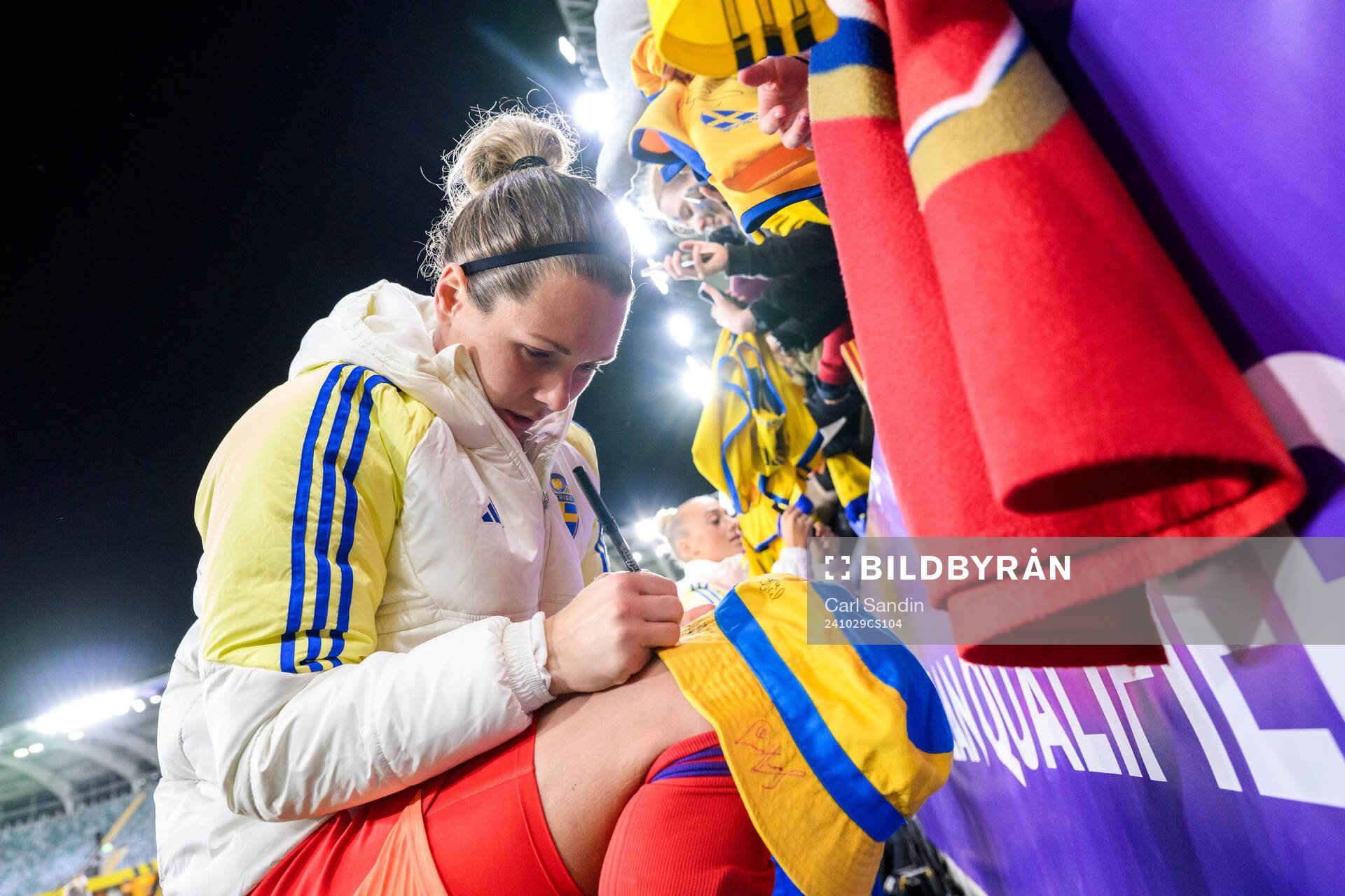 goalkeeper Jennifer Falk of Sweden after the UEFA Women's Euro Qualifier first round play-off football match between Sweden and Luxembourg on October 29, 2024 in Gothenburg.